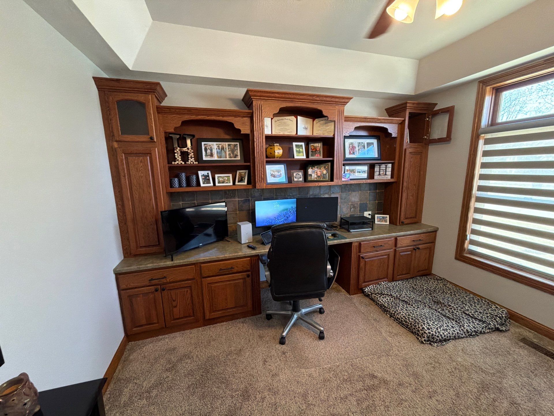 Custom Built-in Cabinetry and Office Desk Painting in Sioux Falls by Select Painting, Coatings & Garage Cabinets