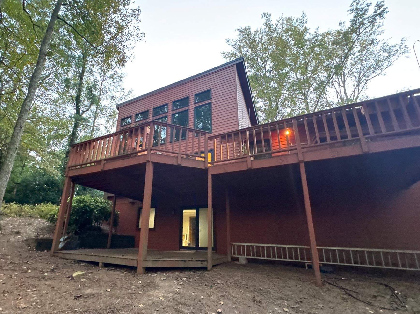 Marietta, GA Two-Tier Wood Deck Rebuild  by Nelson Exteriors 