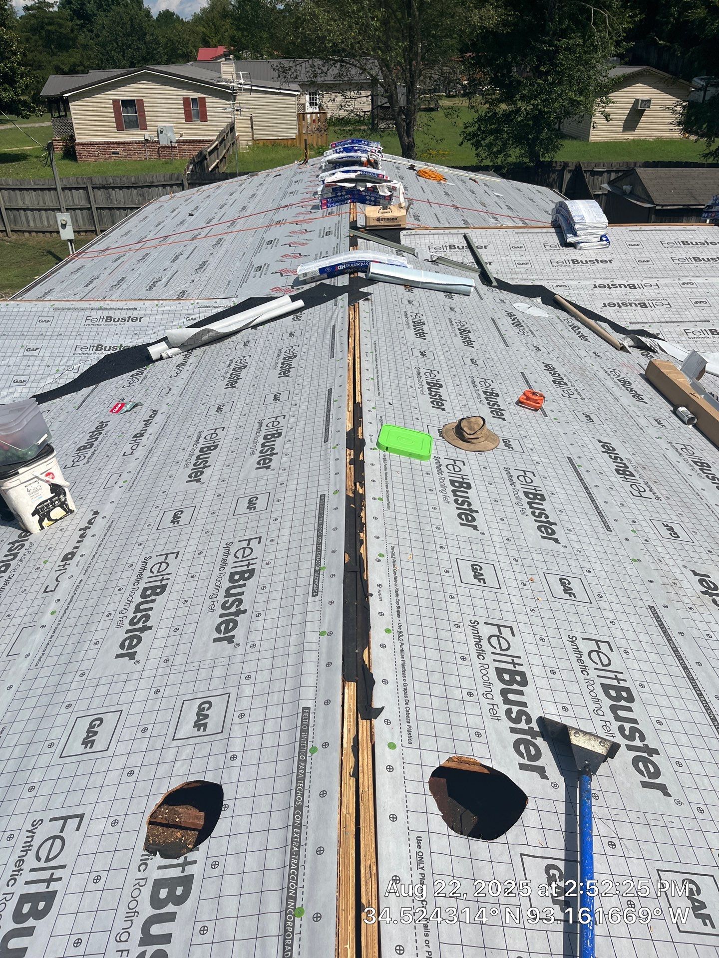 GAF Timberline HDZ Roof Replacement and Decking Repair in Hot Springs by Temple Roofing and Exteriors