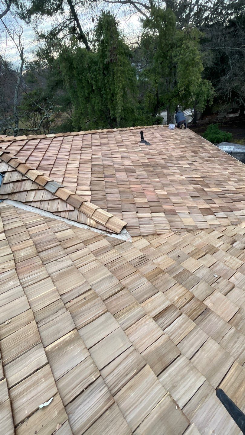 Wood Shake Roof Install by Nitro Roofing and Construction