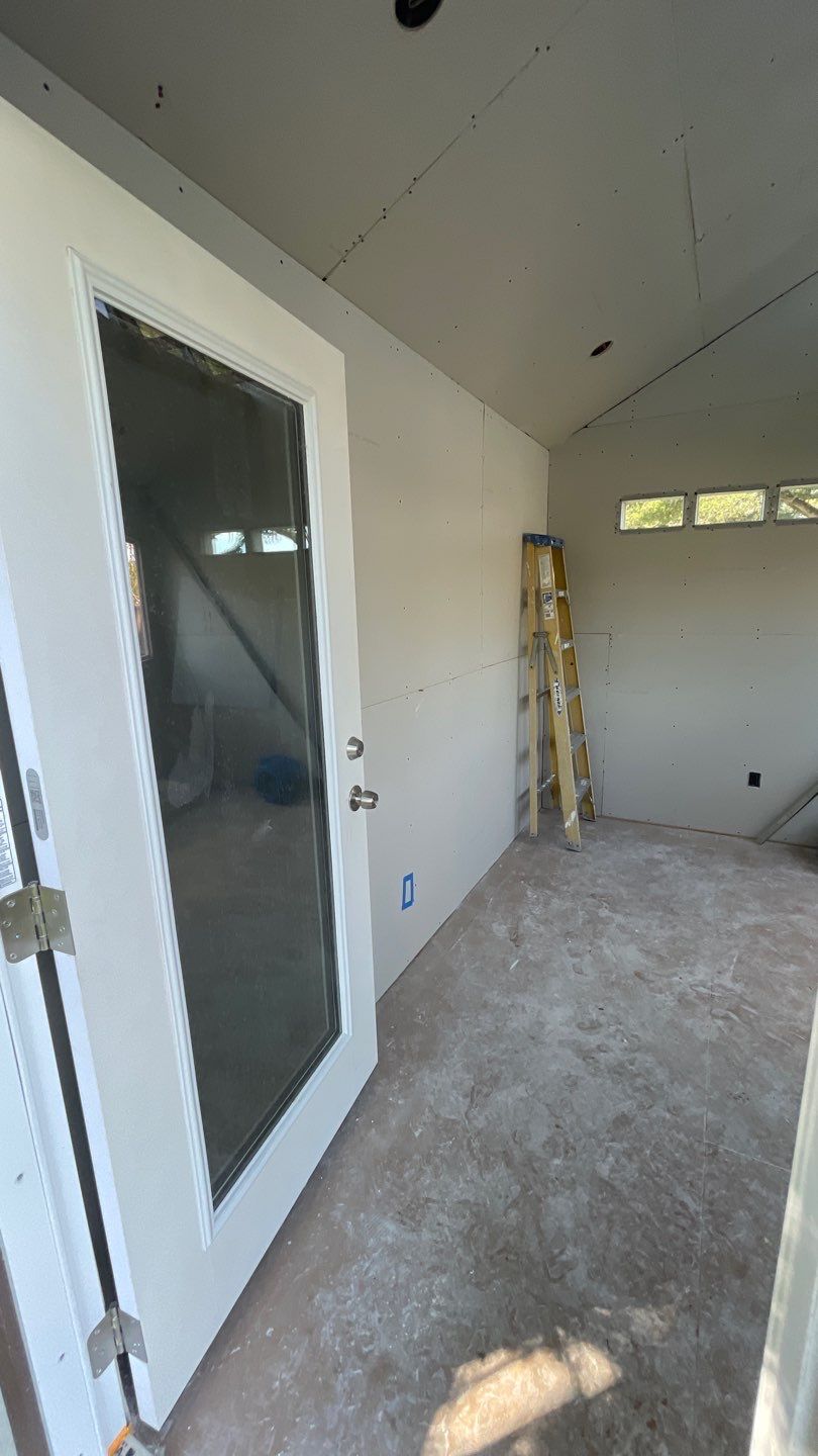 Outdoor Office Shed Interior Remodel in Longwood: From Drywall to Paint by HandyMangum