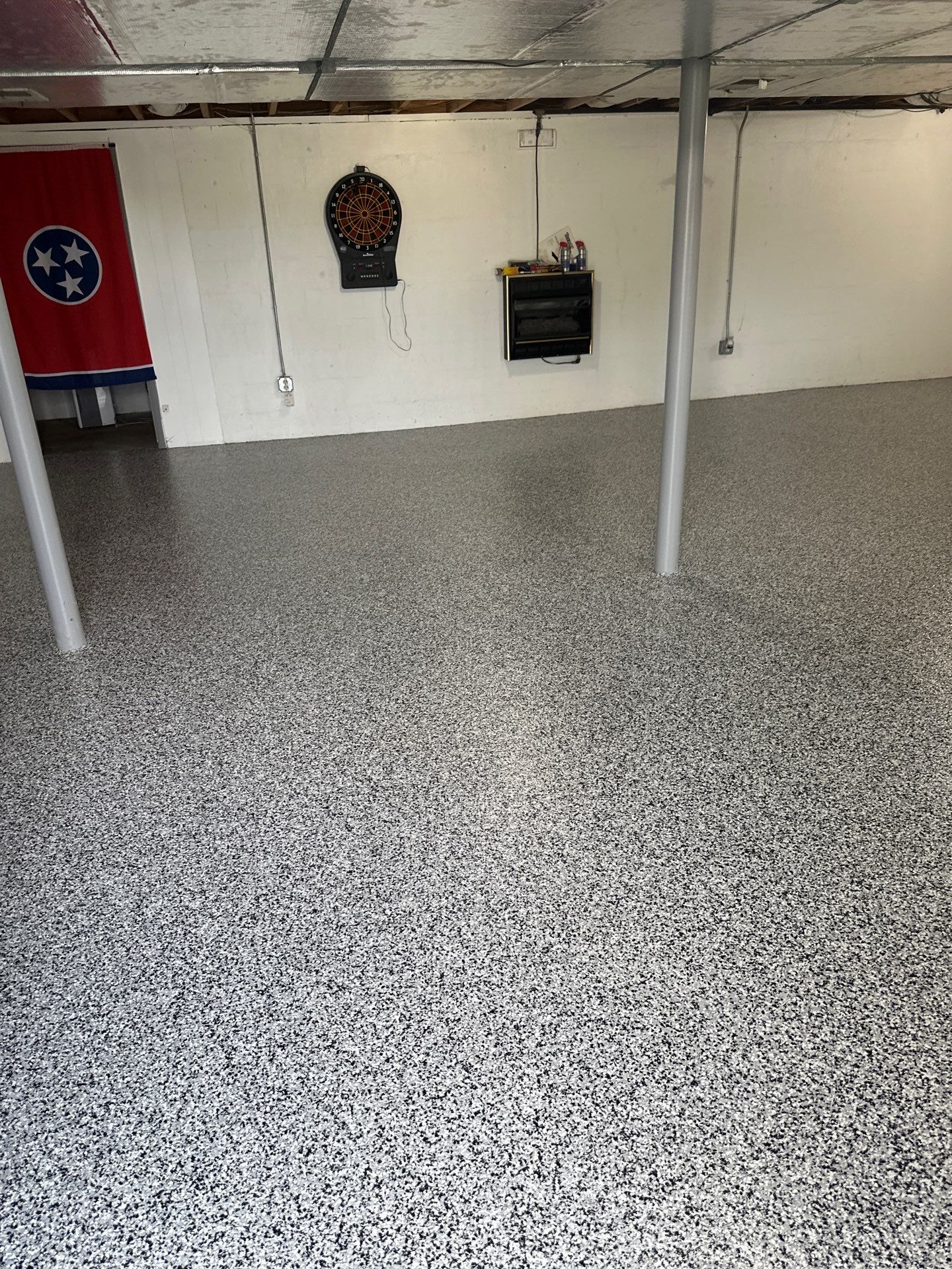 Basement Floor Coating using Silverton by My Garage Floor Guys
