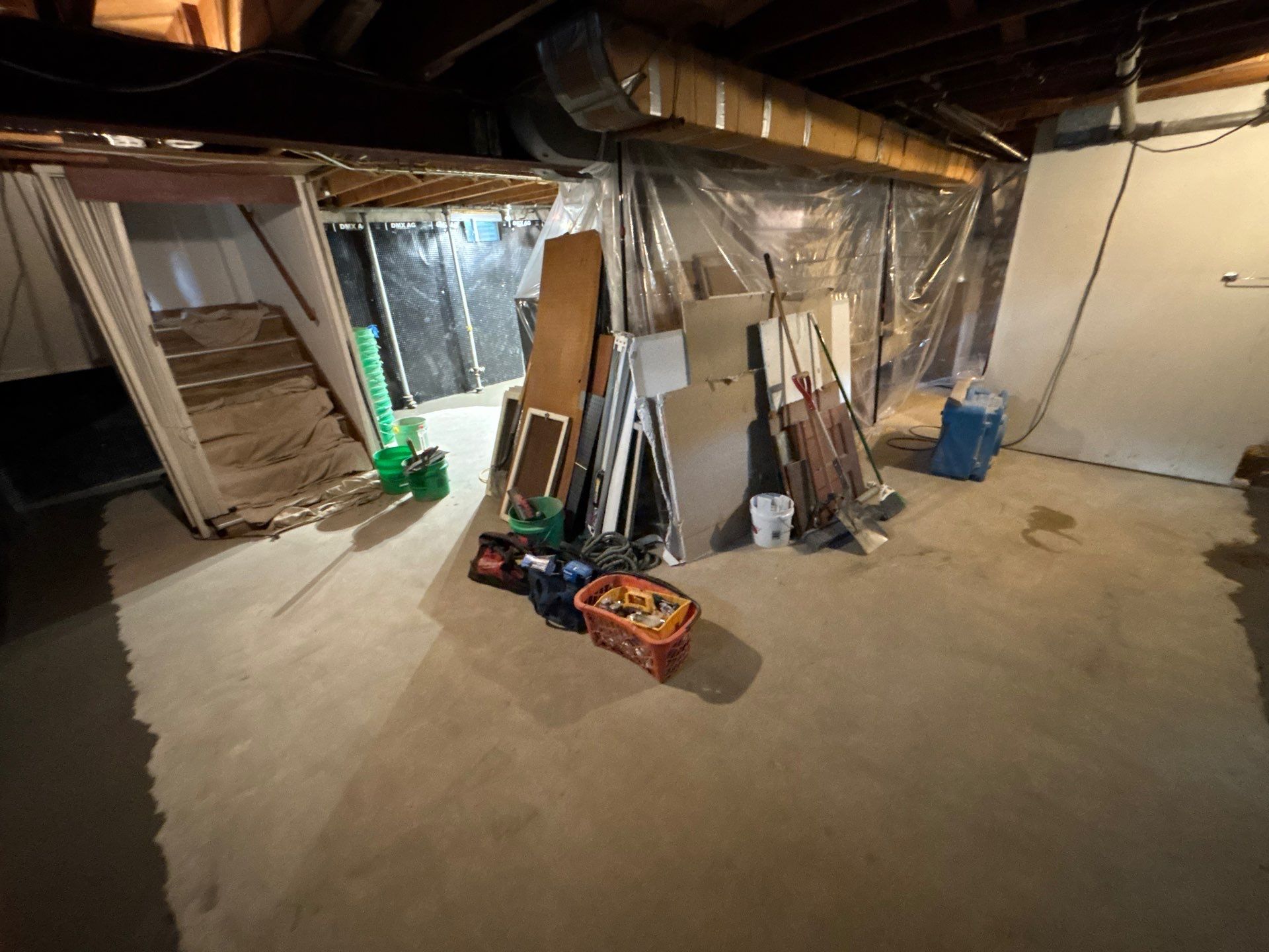 Interior Drain Tile & Buried Discharge in South Minneapolis by Waterproofing Northeast