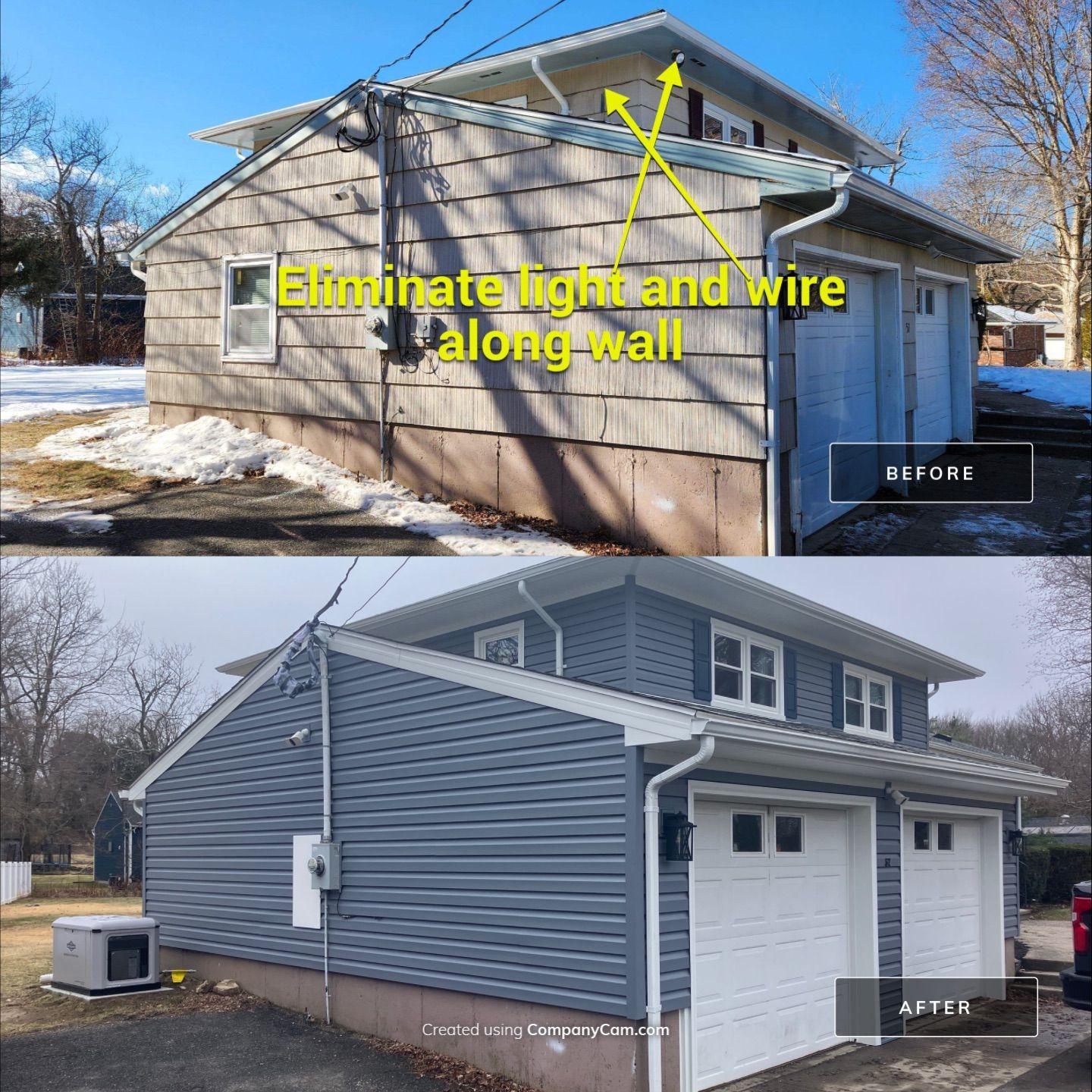 Siding transformation with Cert Monogram D/5 Dutchlap, Flagstone by DiGiorgi Roofing and Siding Inc