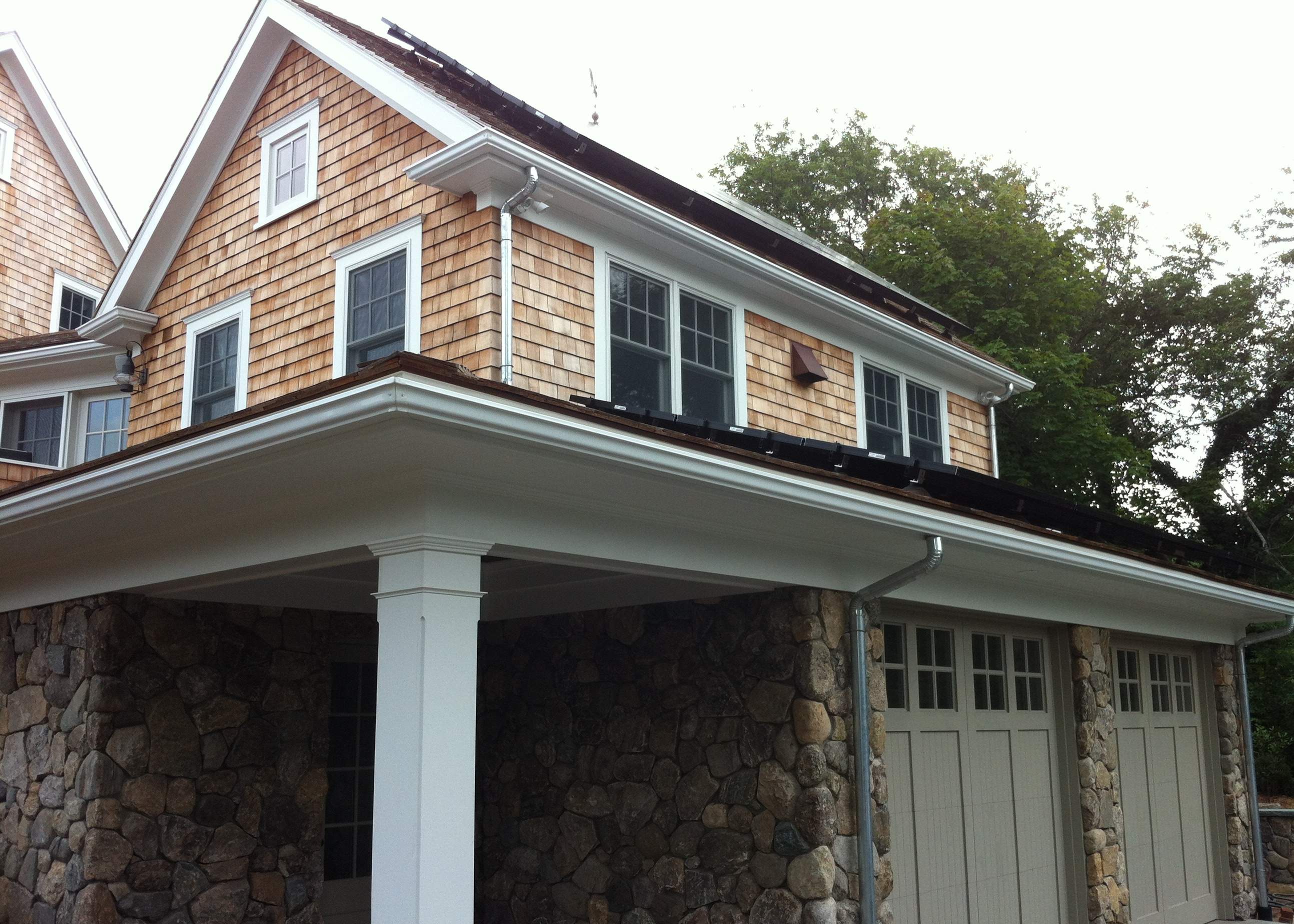 Seamless Aluminum Gutter System With Galvanized Downspouts in Falmouth by Gutter Pro Enterprises