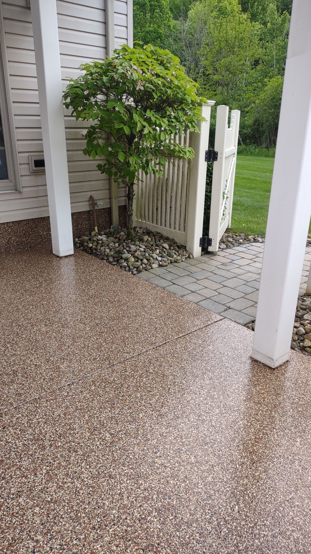 Patio with Stone Removal (Chestnut) - Poland, OH by Alexander Concrete Coatings