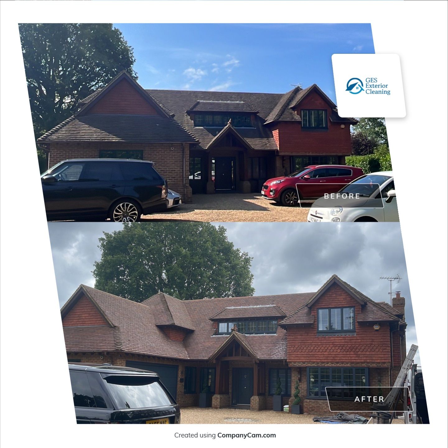 Roof Clean  - Moss Removal - Gutter Clean using Honda 15lpm Low Pressure Washing Machine by Ges Exterior Cleaning ltd