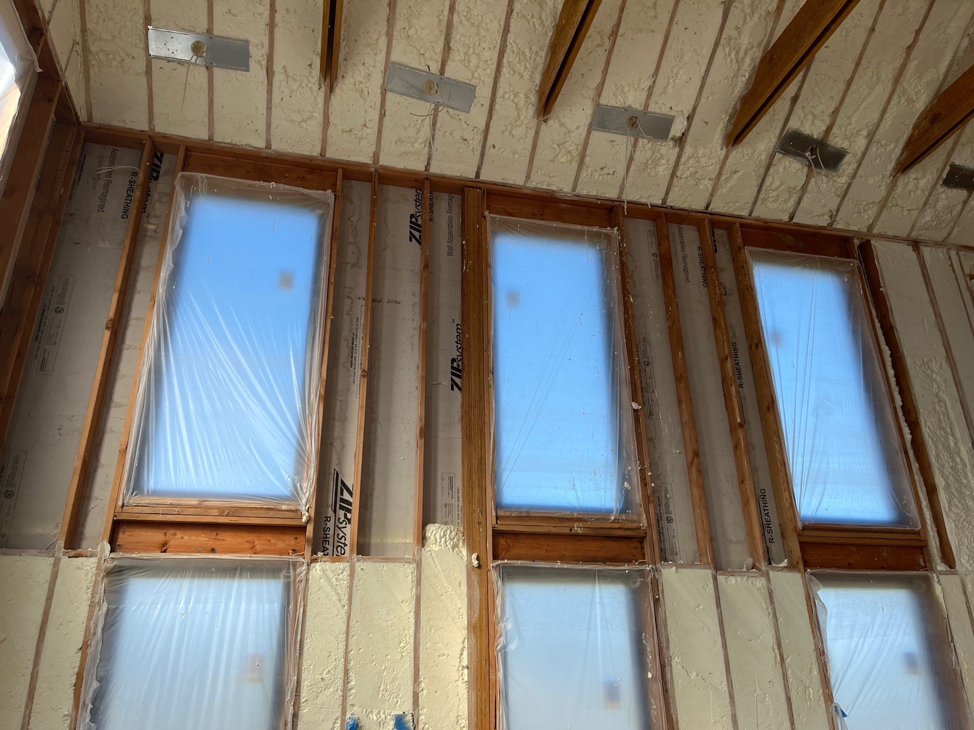 New Home Construction using open cell spray foam by NYS Foam & Energy