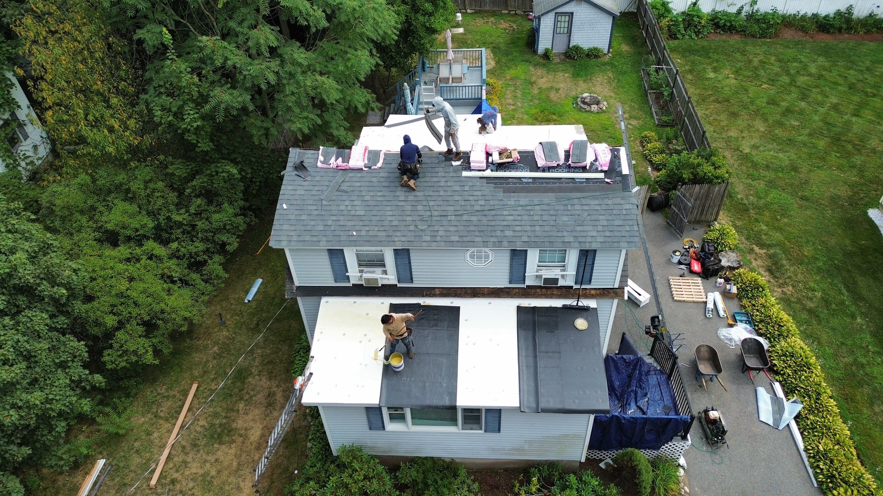 Roof Replacement & EPDM Flat Roof Installation, Billerica, MA by Mighty Dog Roofing of Greater Middlesex County