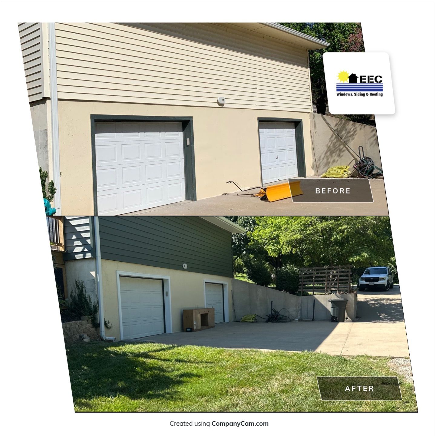New Craneboard Siding on this Platte City, Mo home  by EEC  Windows, Siding & Roofing 