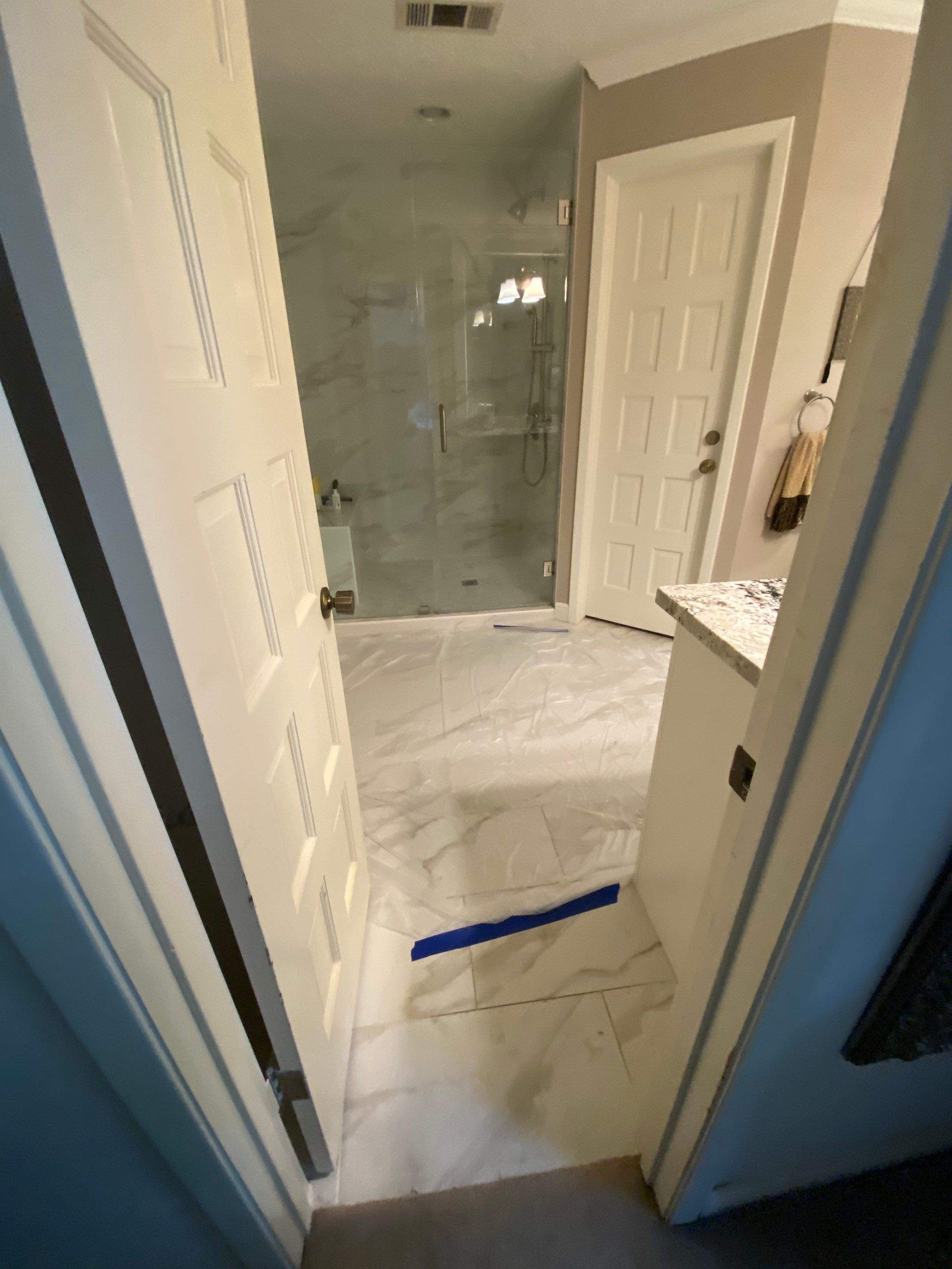 Bathroom Remodel with Water Mitigation Equipment | LT Contractors by L&T General Contractors and Restoration INC
