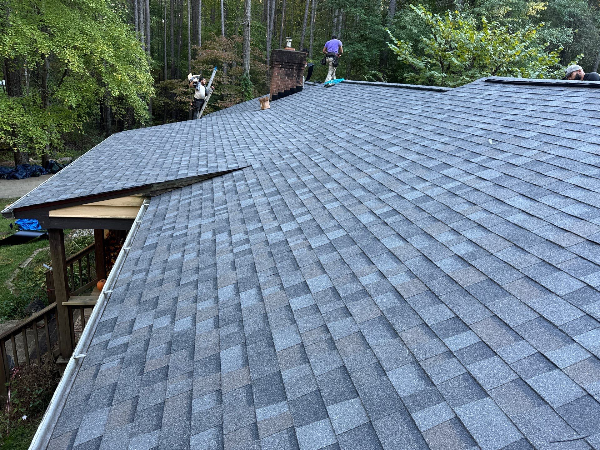 Architectural Shingle Roof Replacement and Chimney Flashing in Amelia Court House by Cade Construction
