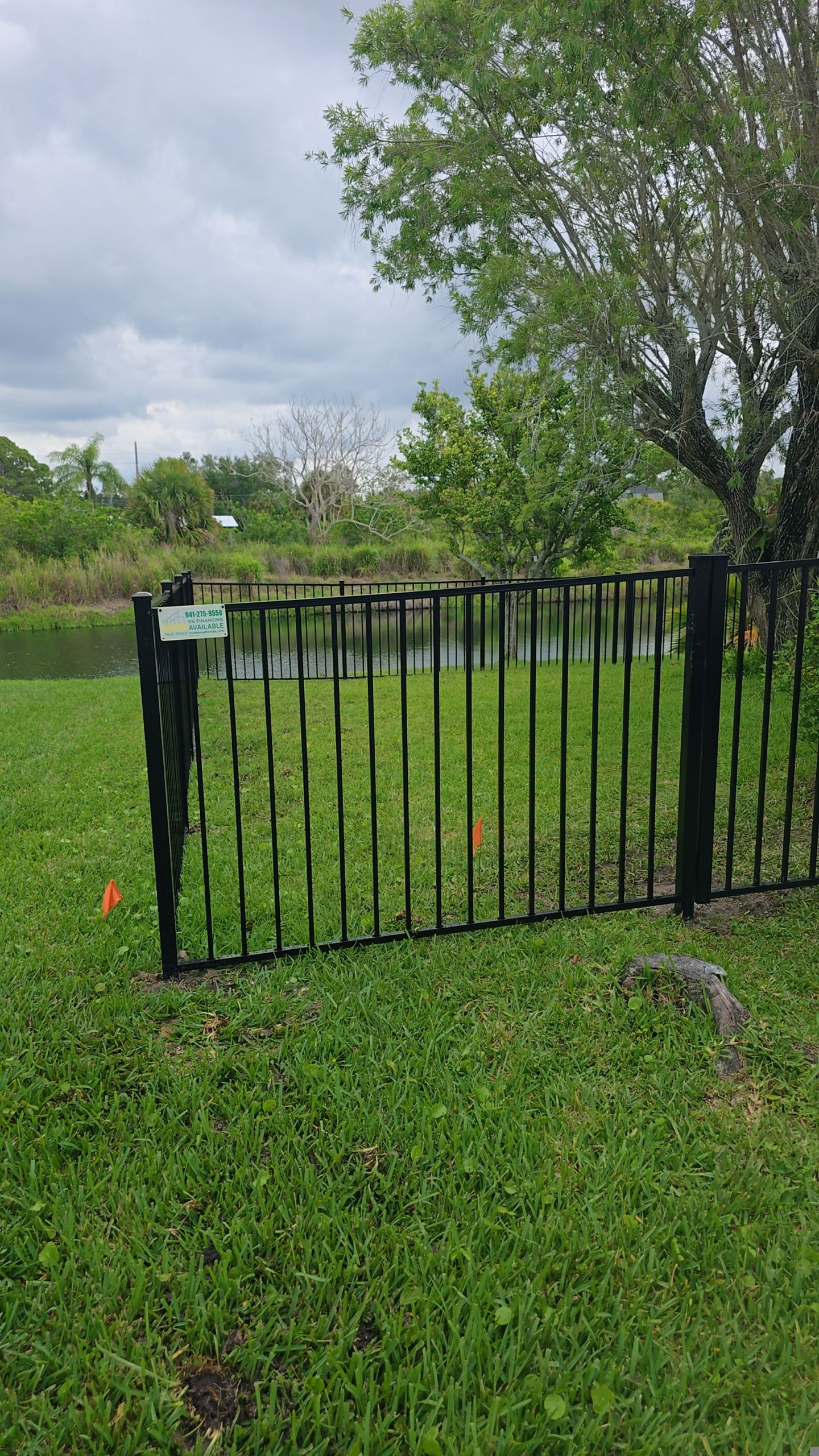 Black Aluminum Picket Fence Installation for Nokomis Waterfront Property by True Fence LLC