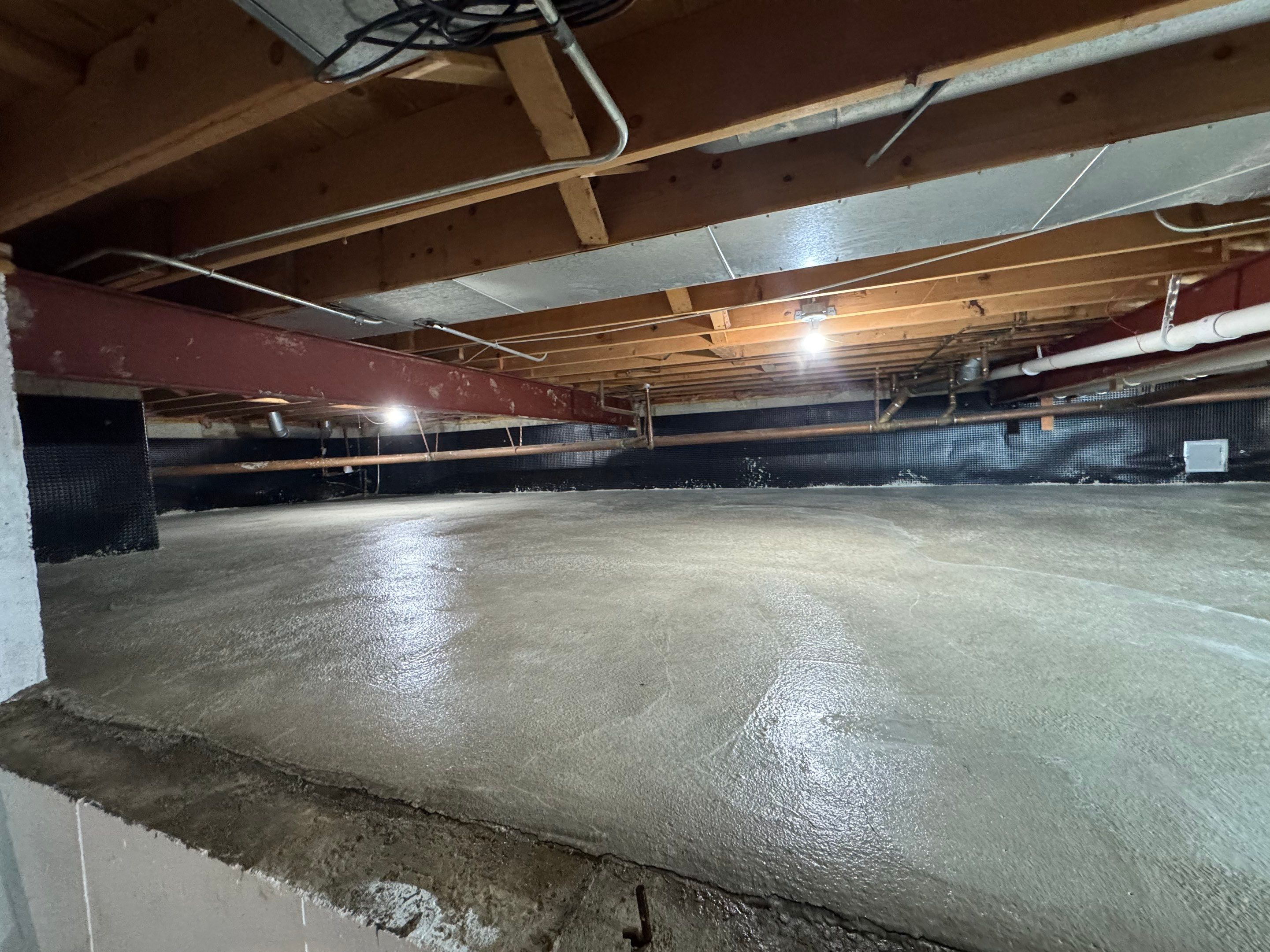 Concrete in Crawlspace by Area Wide Waterproofing