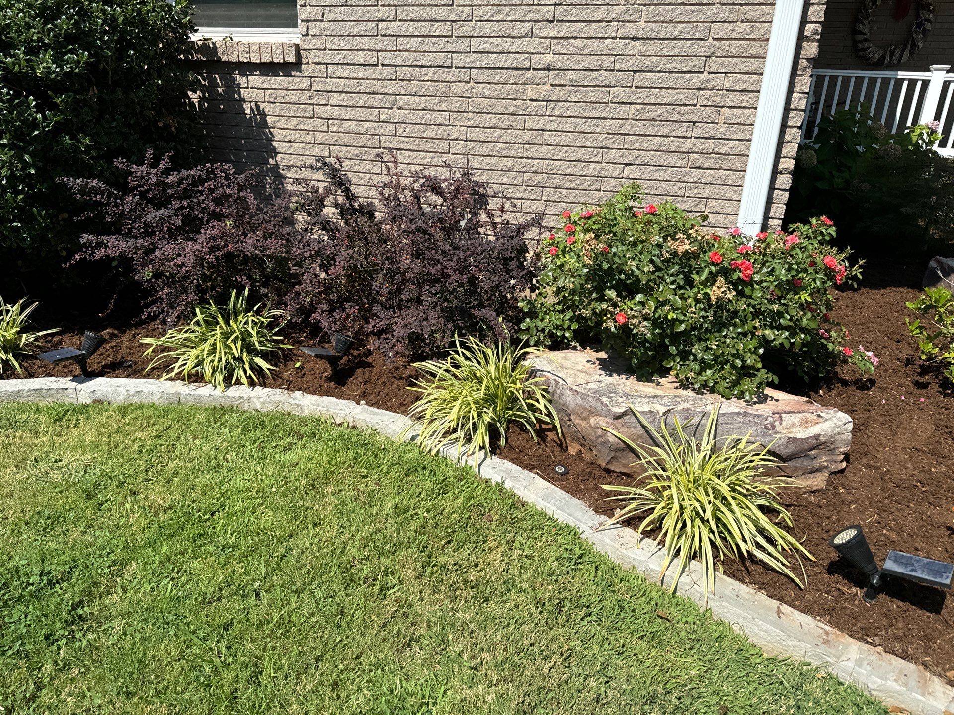 Landscape using Crepe Myrtle Plant by Clays Services Inc
