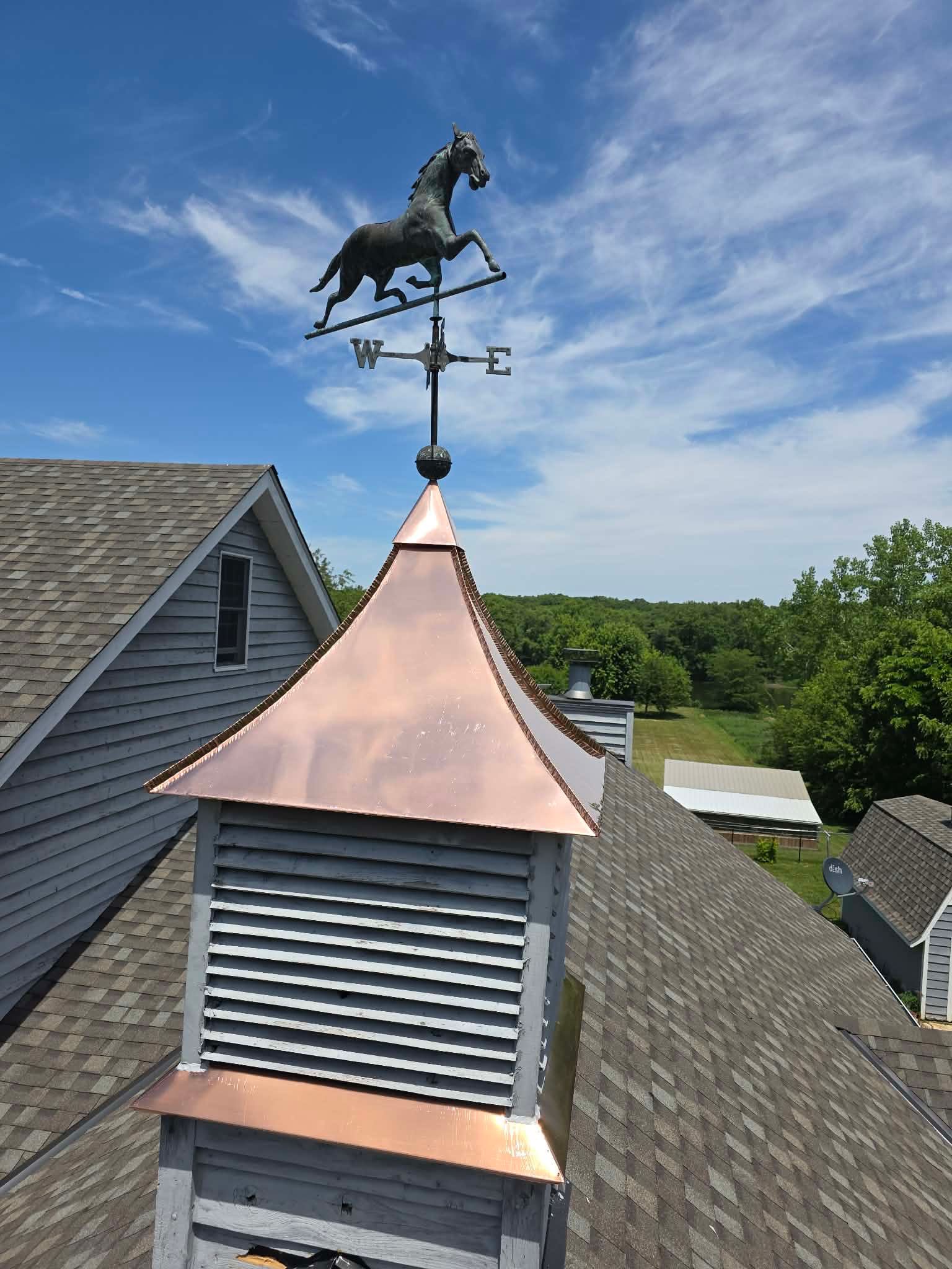 Roofing, copper chimney cap and copper awning by Optimal Home Improvement 