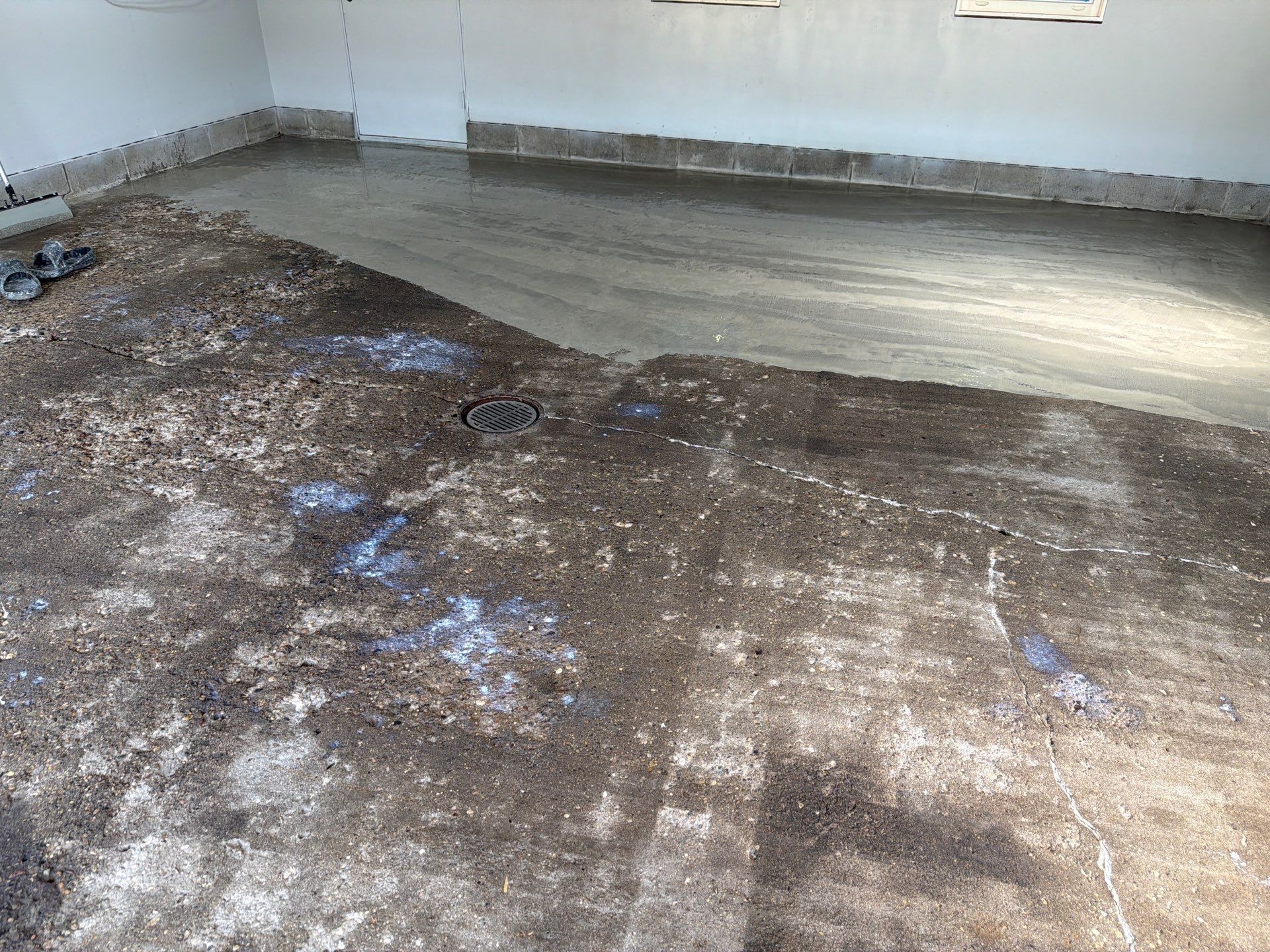 Garage Epoxy Flake Floor Installation and Exterior Siding Repairs in Muskegon by Gordon Painting