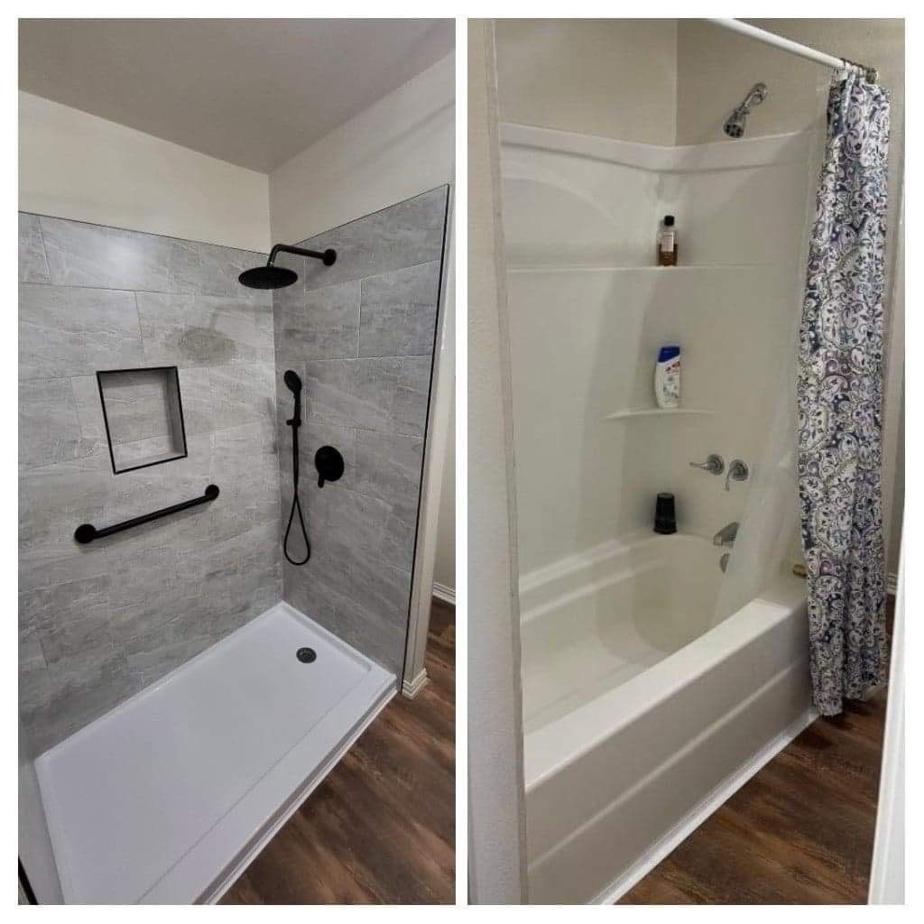 Bathroom Remodel using Tile  by SLM General Contractors & Roofing