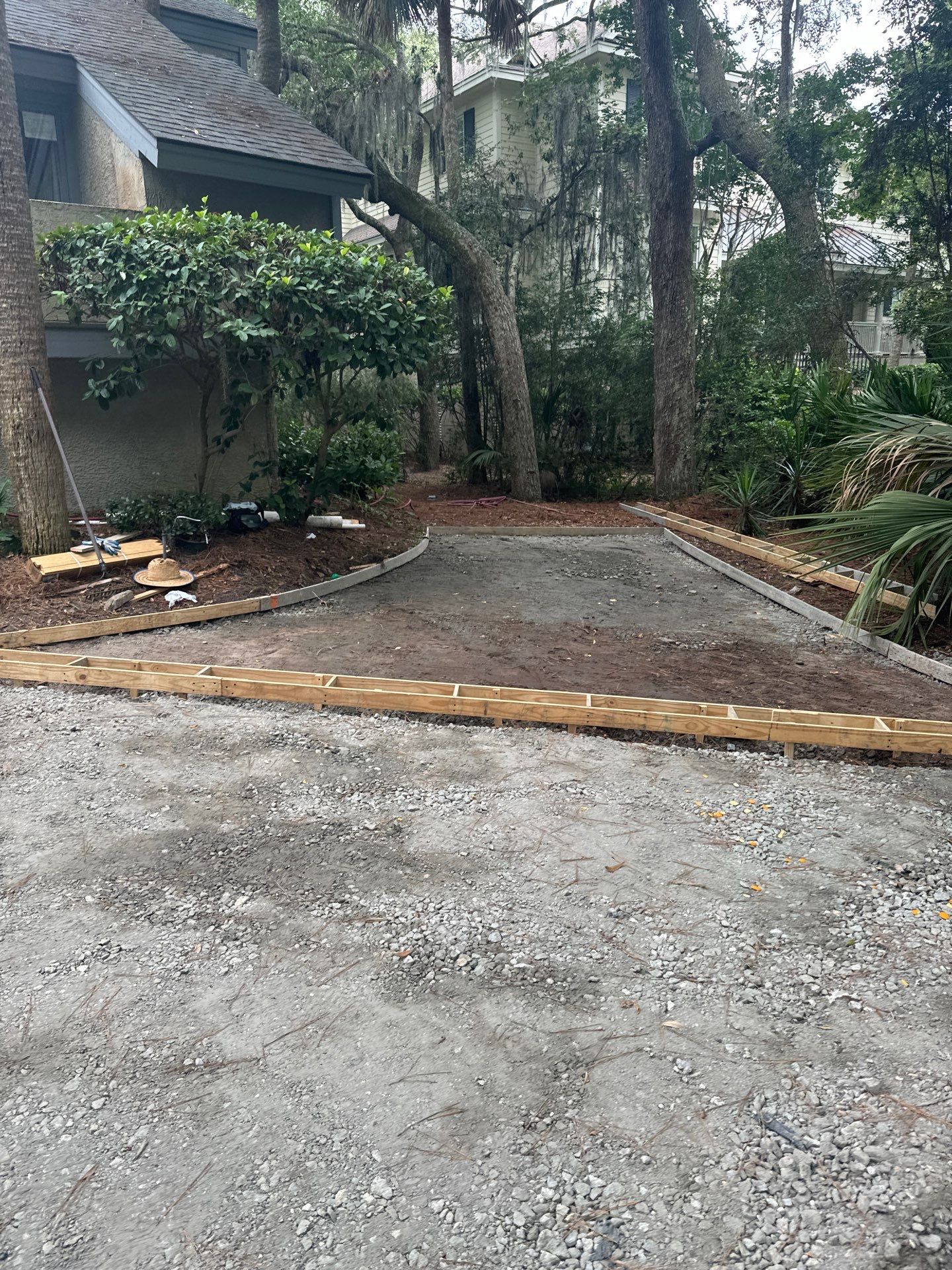 Hilton Head Island Concrete Driveway Replacement with Decorative Paver Borders by Lowcountry Scapes, LLC