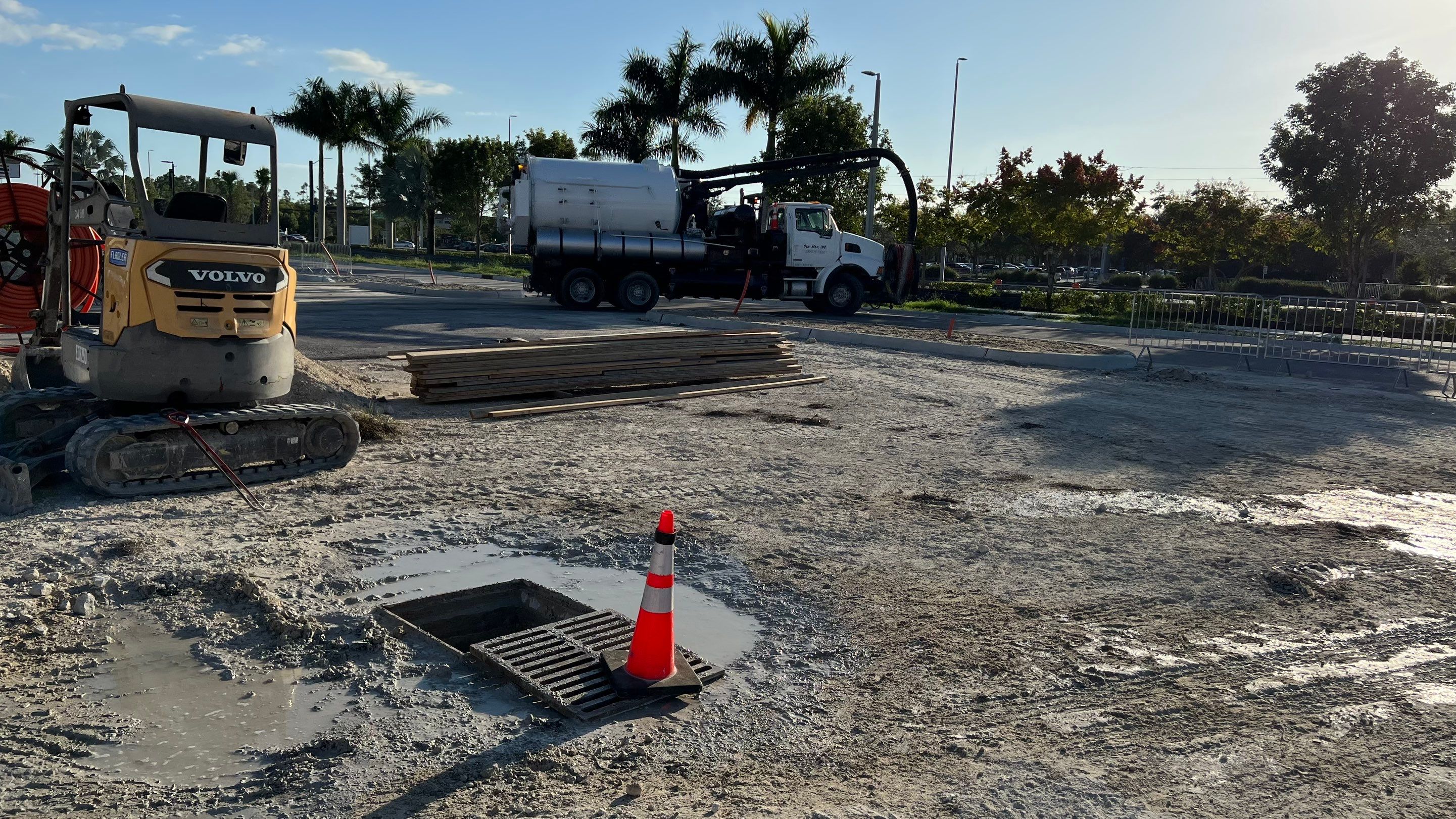 New Construction Storm Drain System Cleaning by APS Power & Water