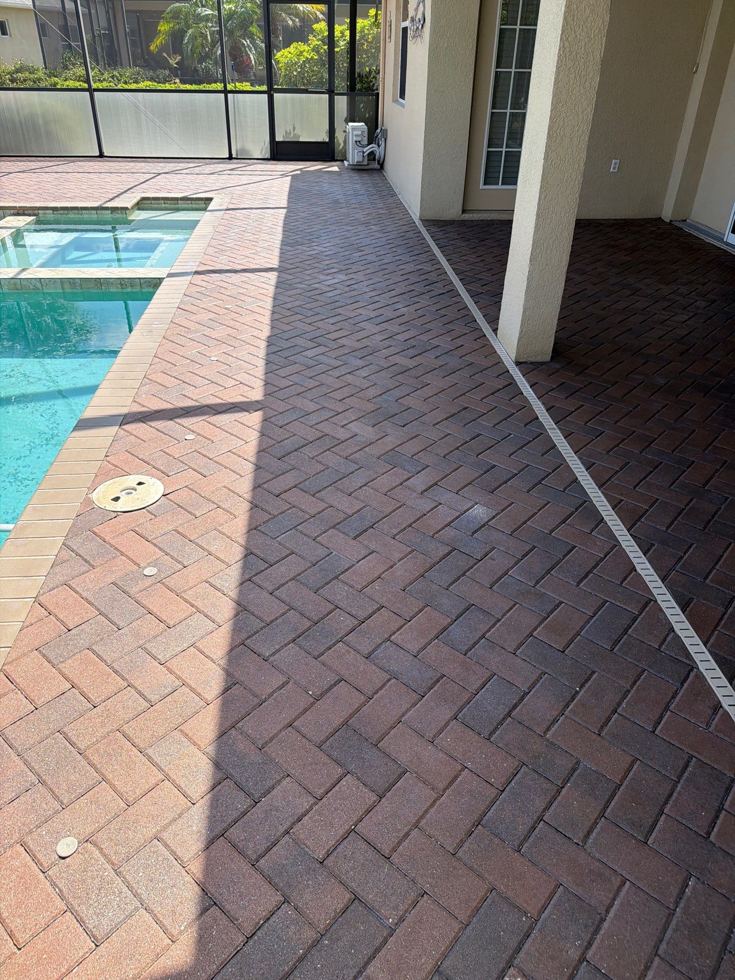 Paver Pool Deck Stripping and Sealing Project in Sun City Center by Supreme Paver Experts