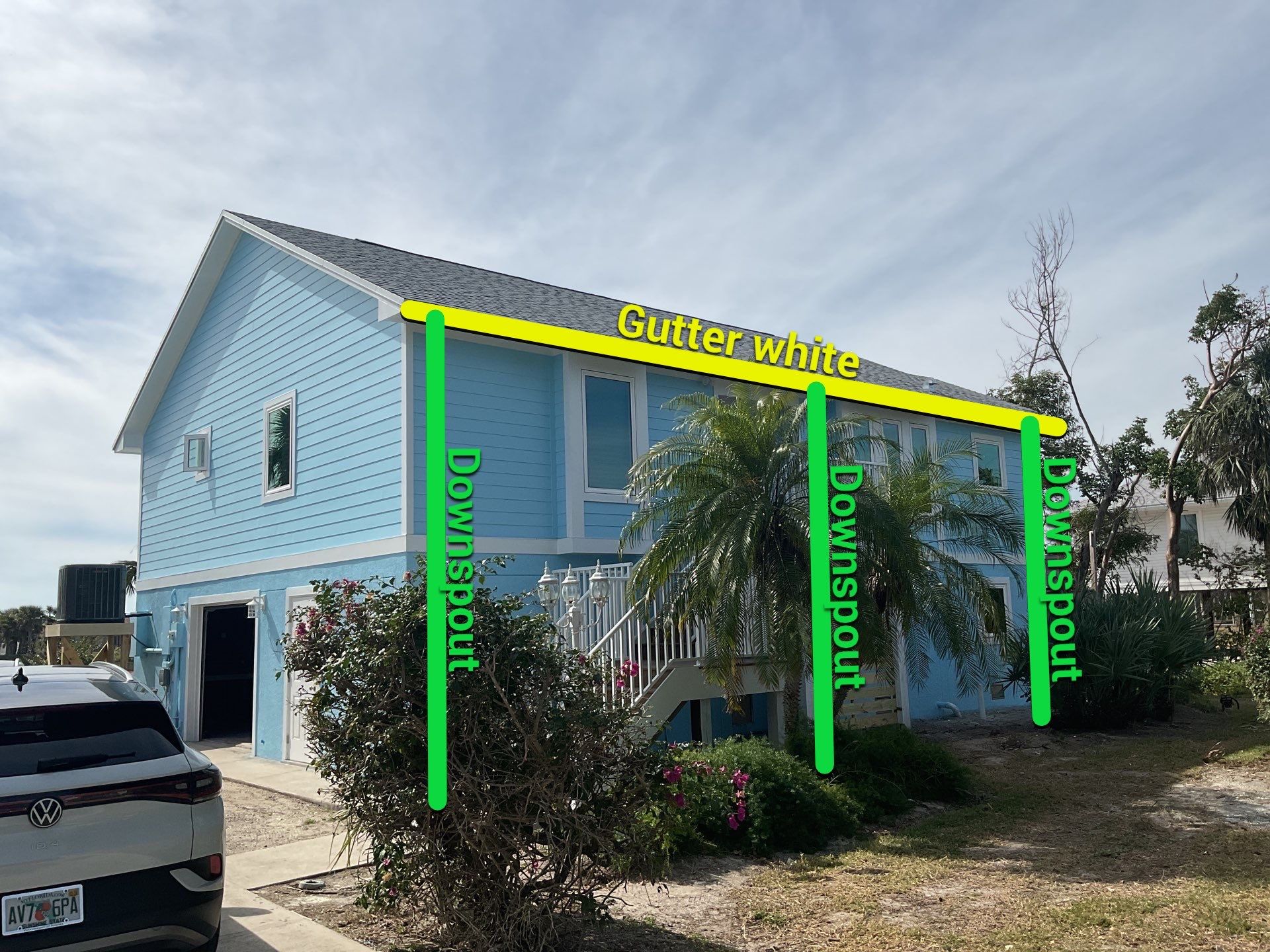 3X4 Elbow Downspouts in Sanibel FL by Gutter Professors