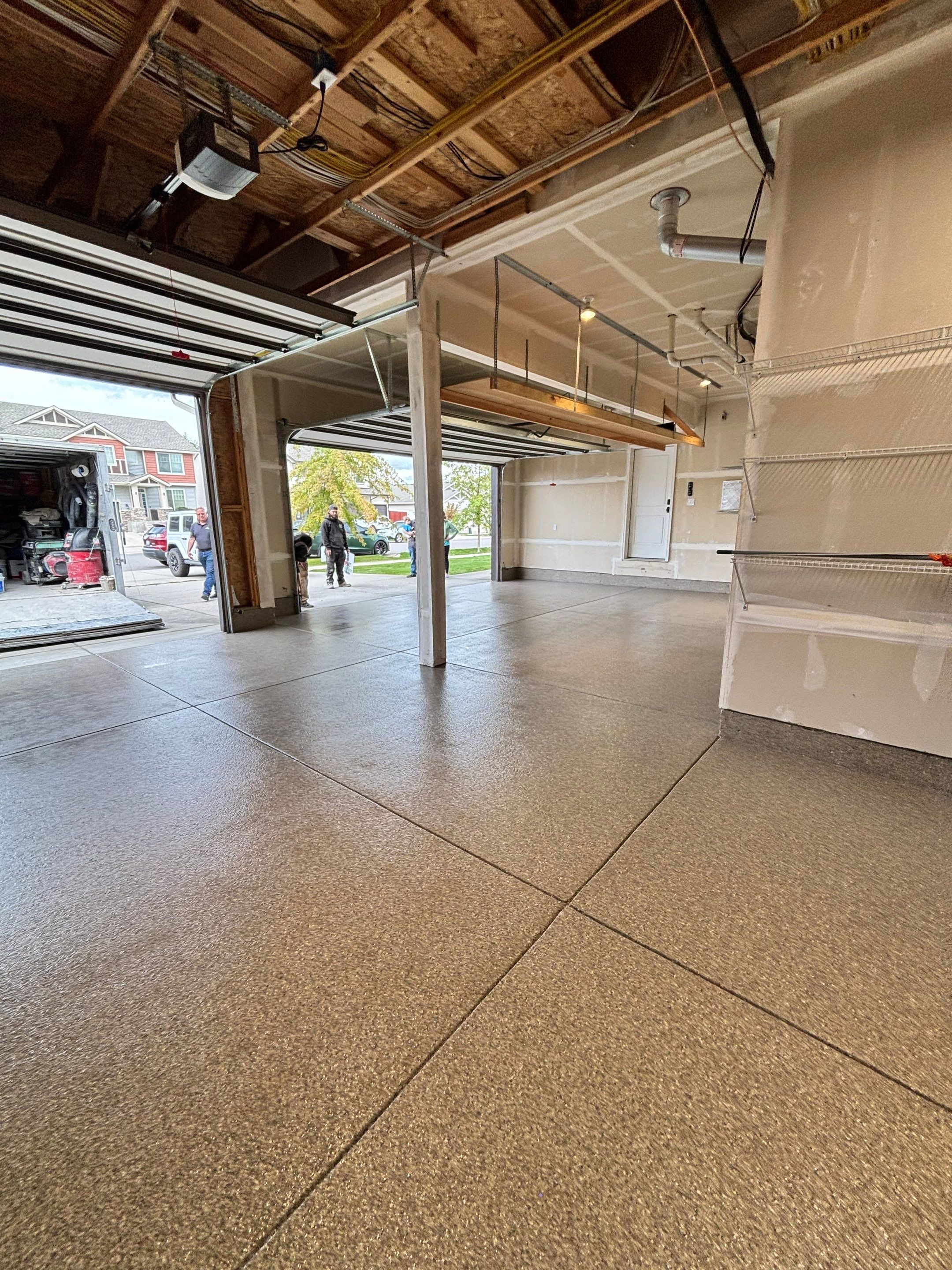 Garage Transformation using Trail Mix 1/4 by Croc Coatings, LLC