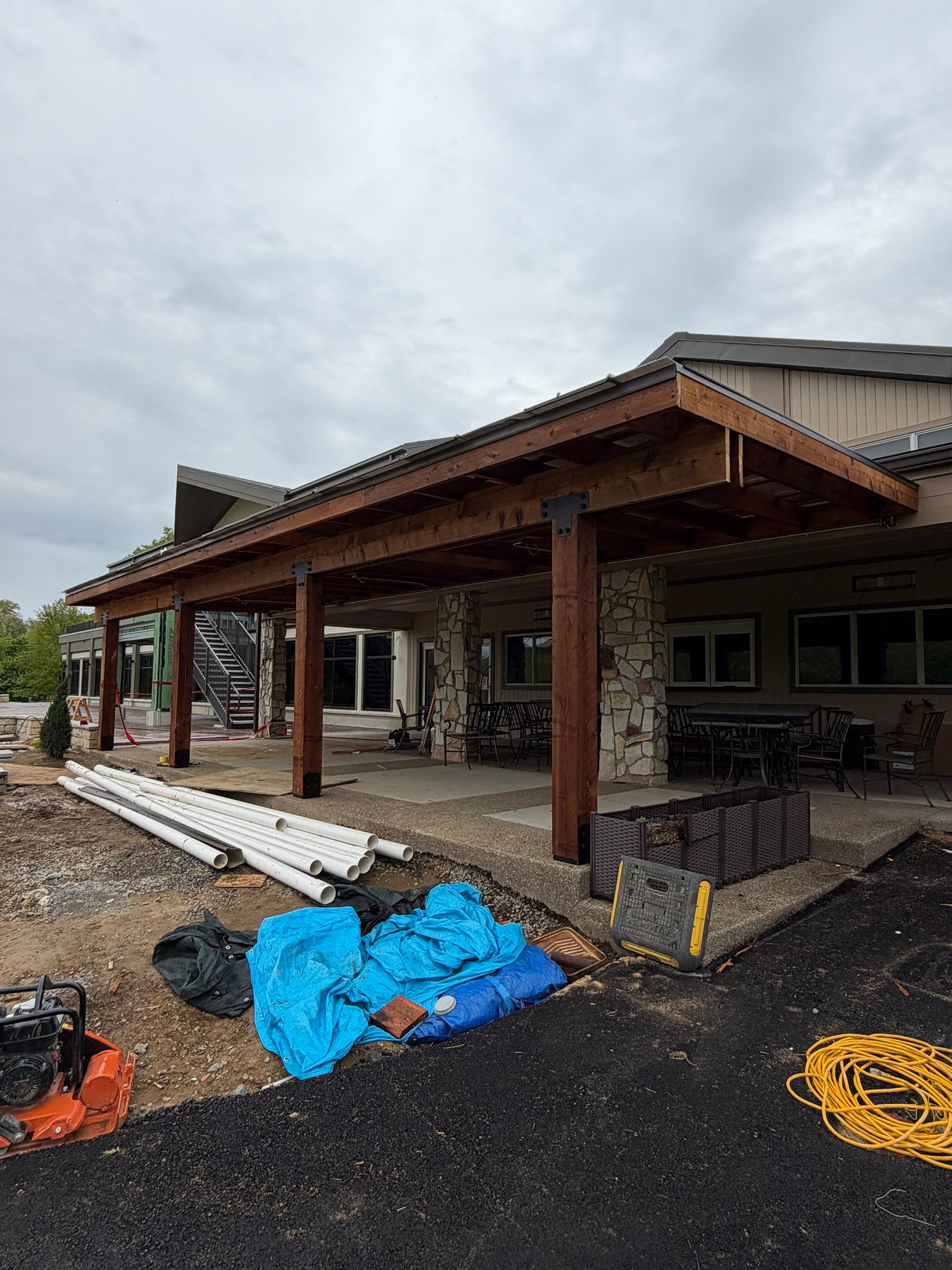 Custom Timber Pergola and Polycarbonate Roof Installation in Canonsburg by Cousins Roofing Siding & Decks