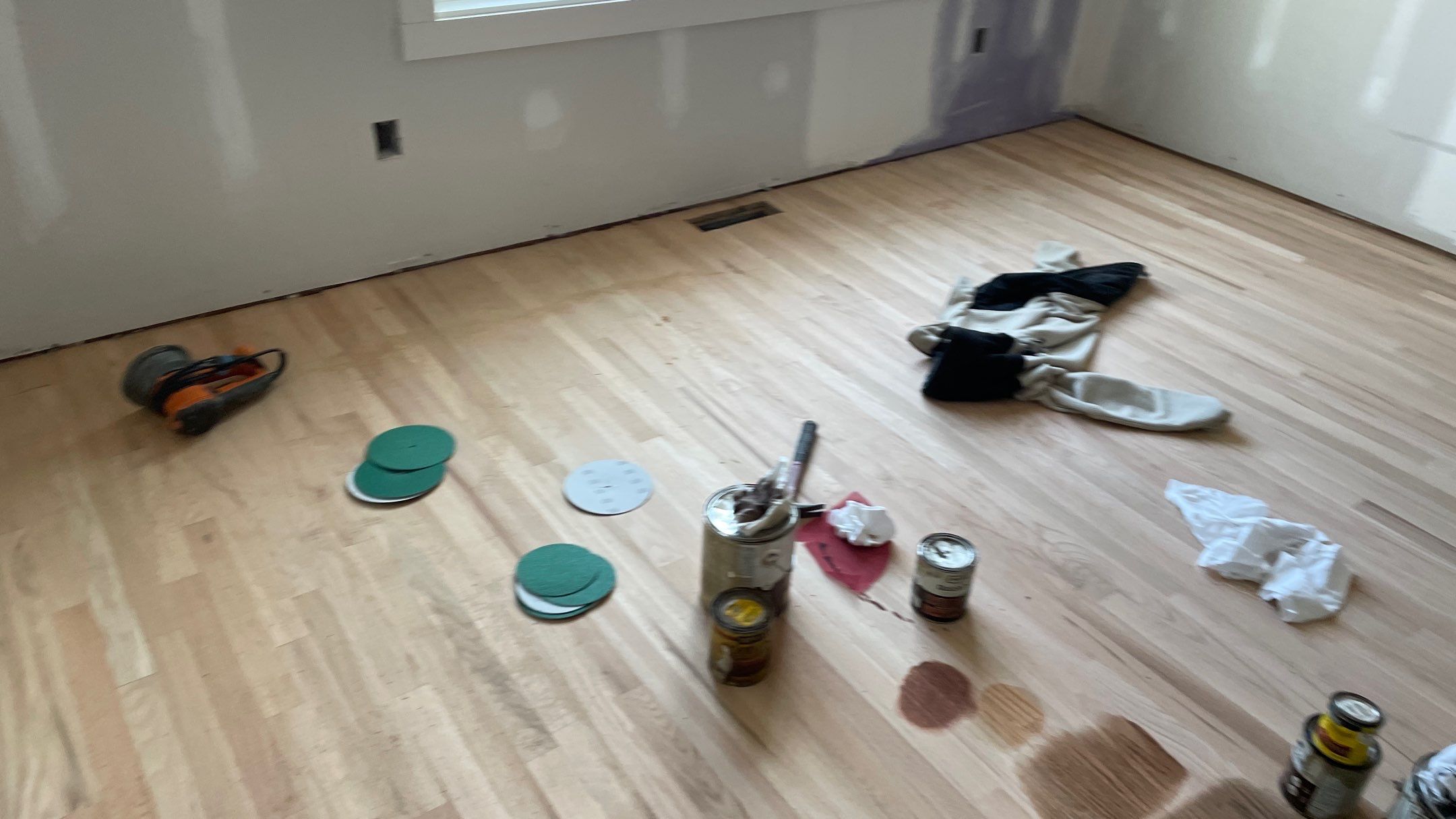 Remodeled Home with new tile floors, Showers and Refinished Oak Floors with stain and Waterbased Finish by Footprints Floors of Coastal Carolina