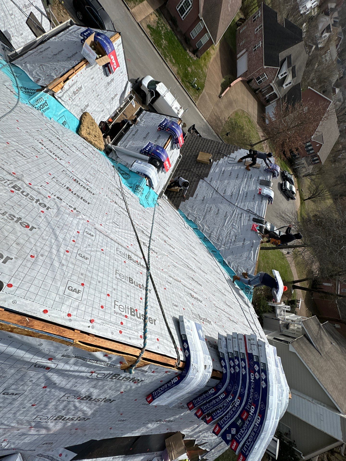 Residential Roofing Installation using Gaf Timberline HDZ Weathered Wood by Undersun Roofing 