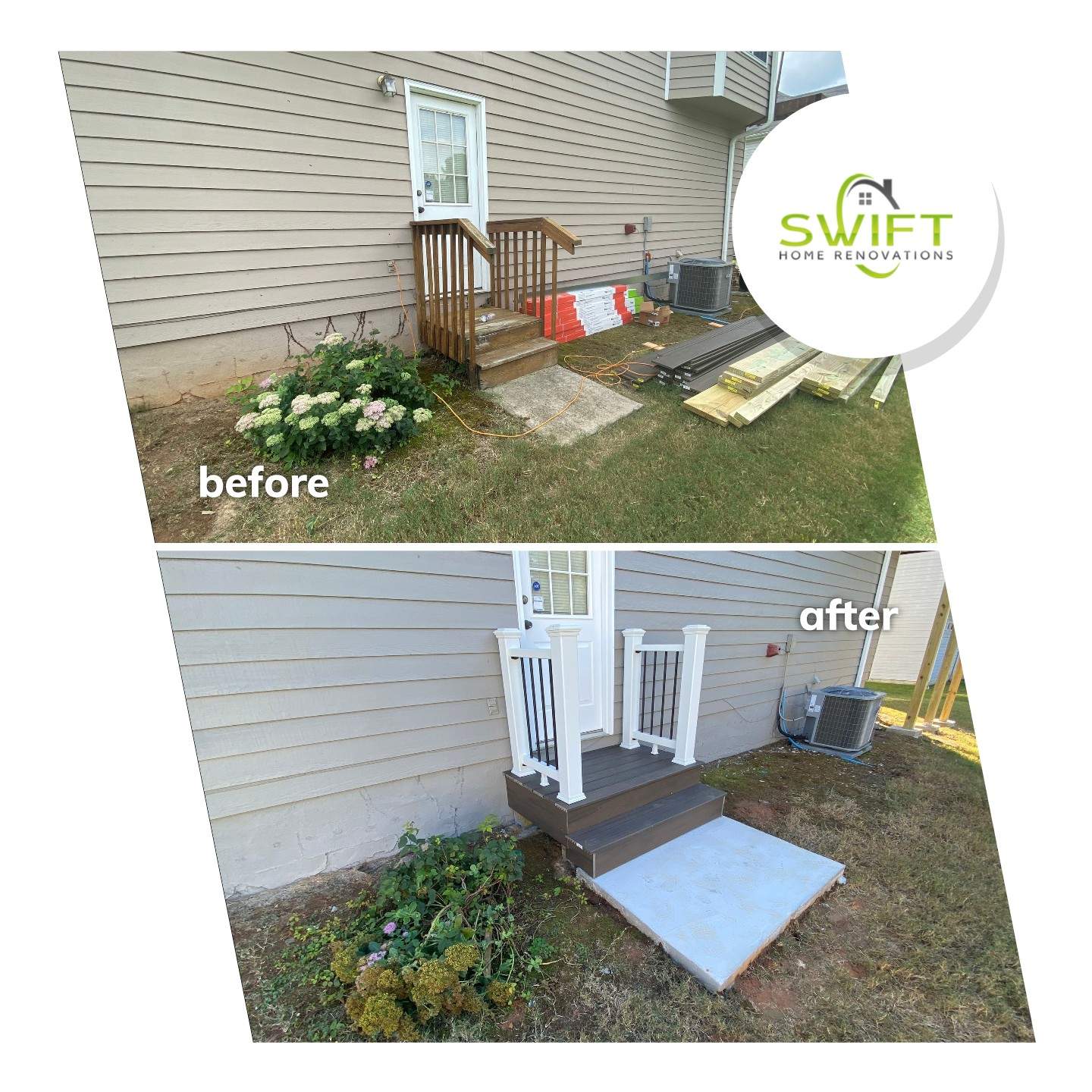 Elevated Wood Deck and Composite Step Replacement in Ellenwood by Swift Home Renovations 