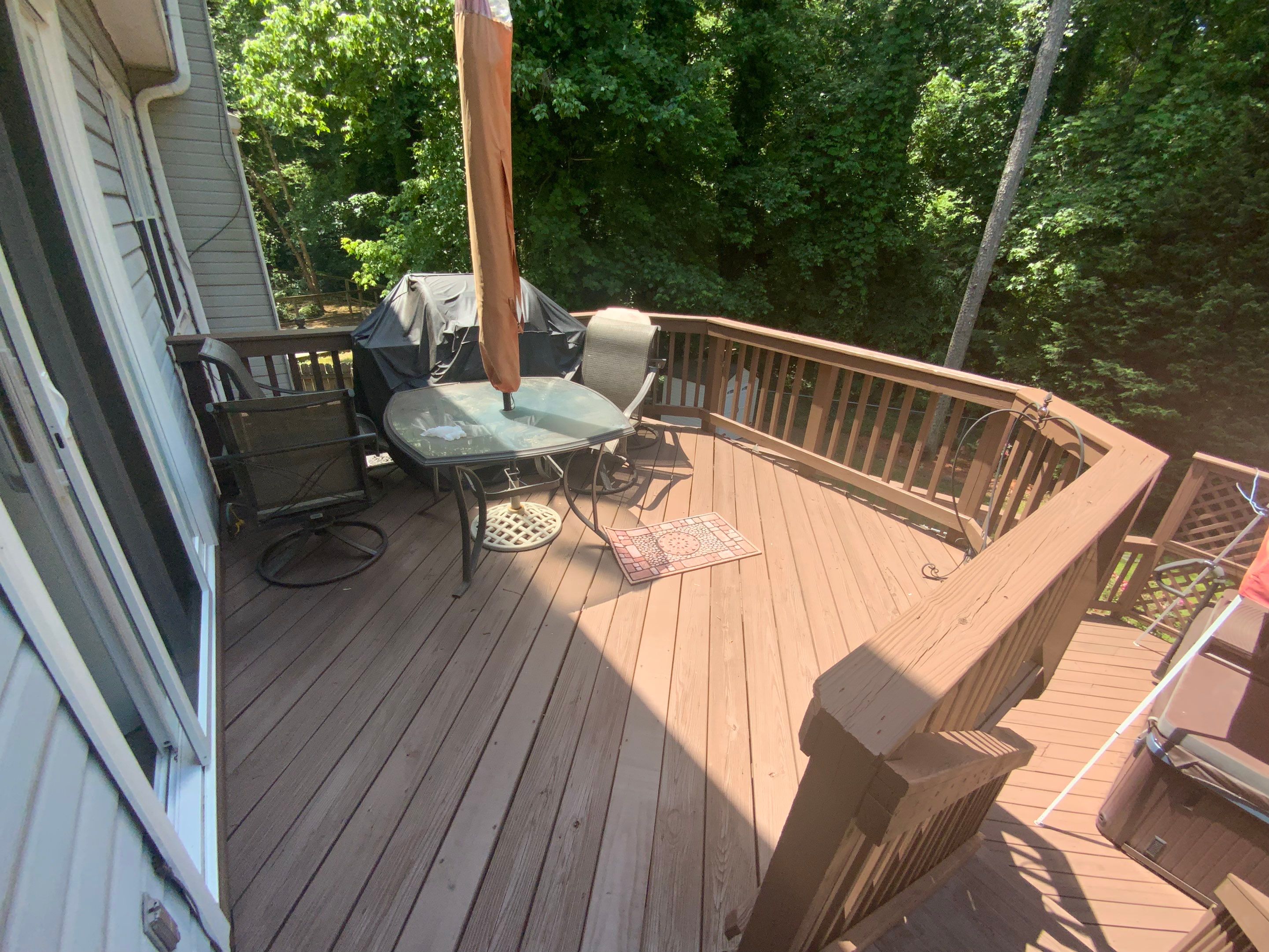 Multi-Level Wood Deck Repair and Staining in Tucker, Georgia by Swift Home Renovations