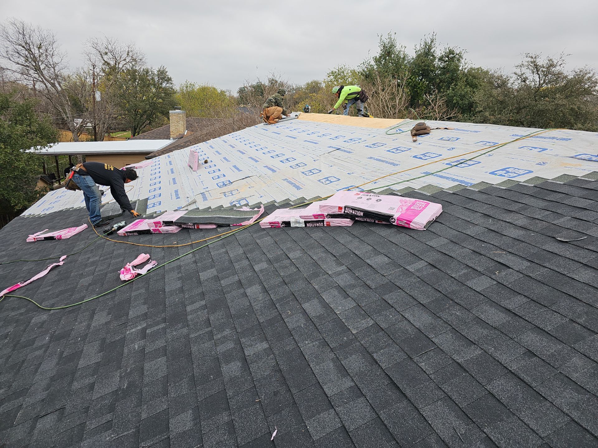 Residential Roofing Installation using IKO Dynasty Shadow Brown by DeZign Roofing & Exteriors