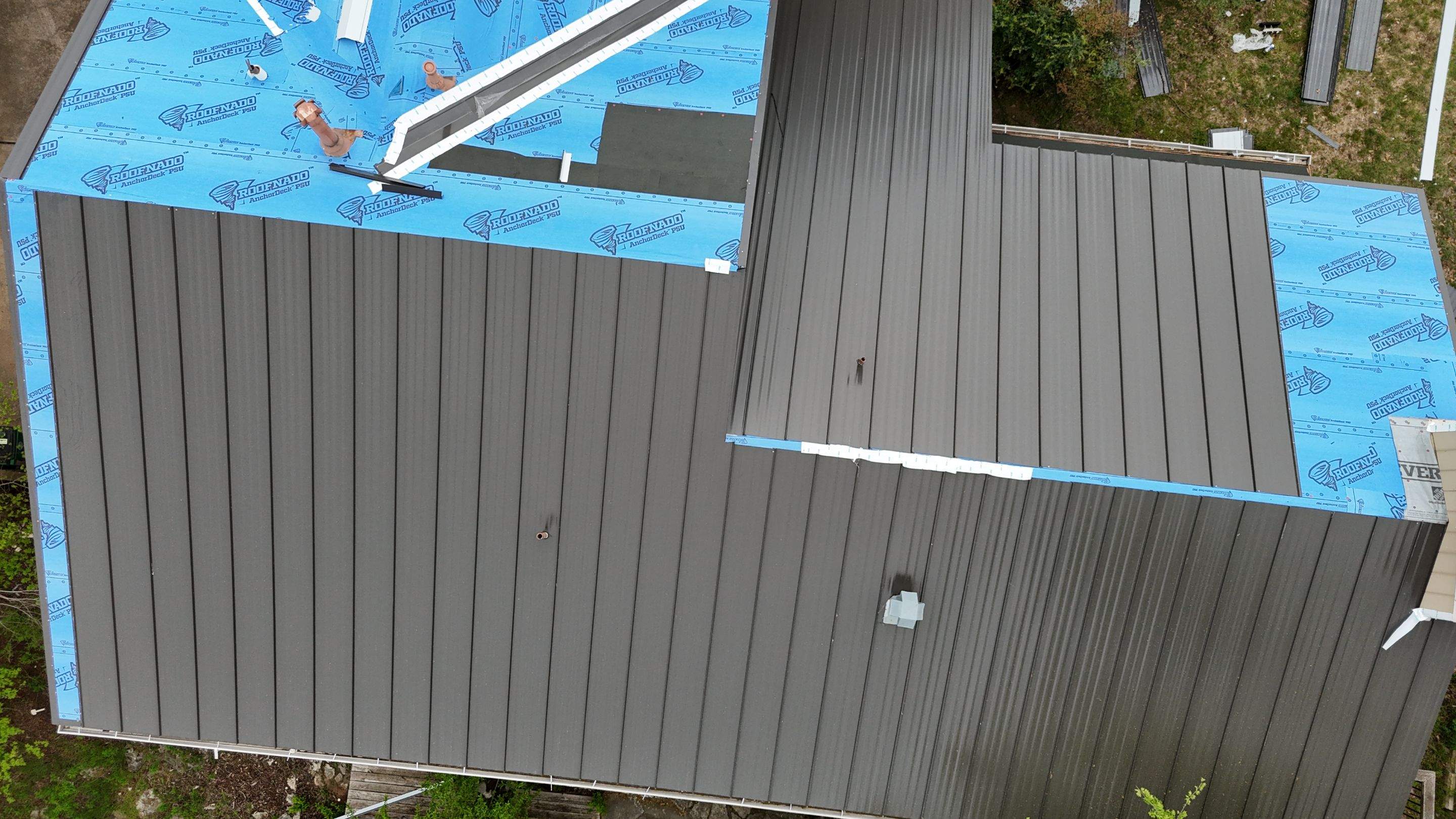 Dark Bronze - L&A Standing Seam with Striations by RoofsOnly.com