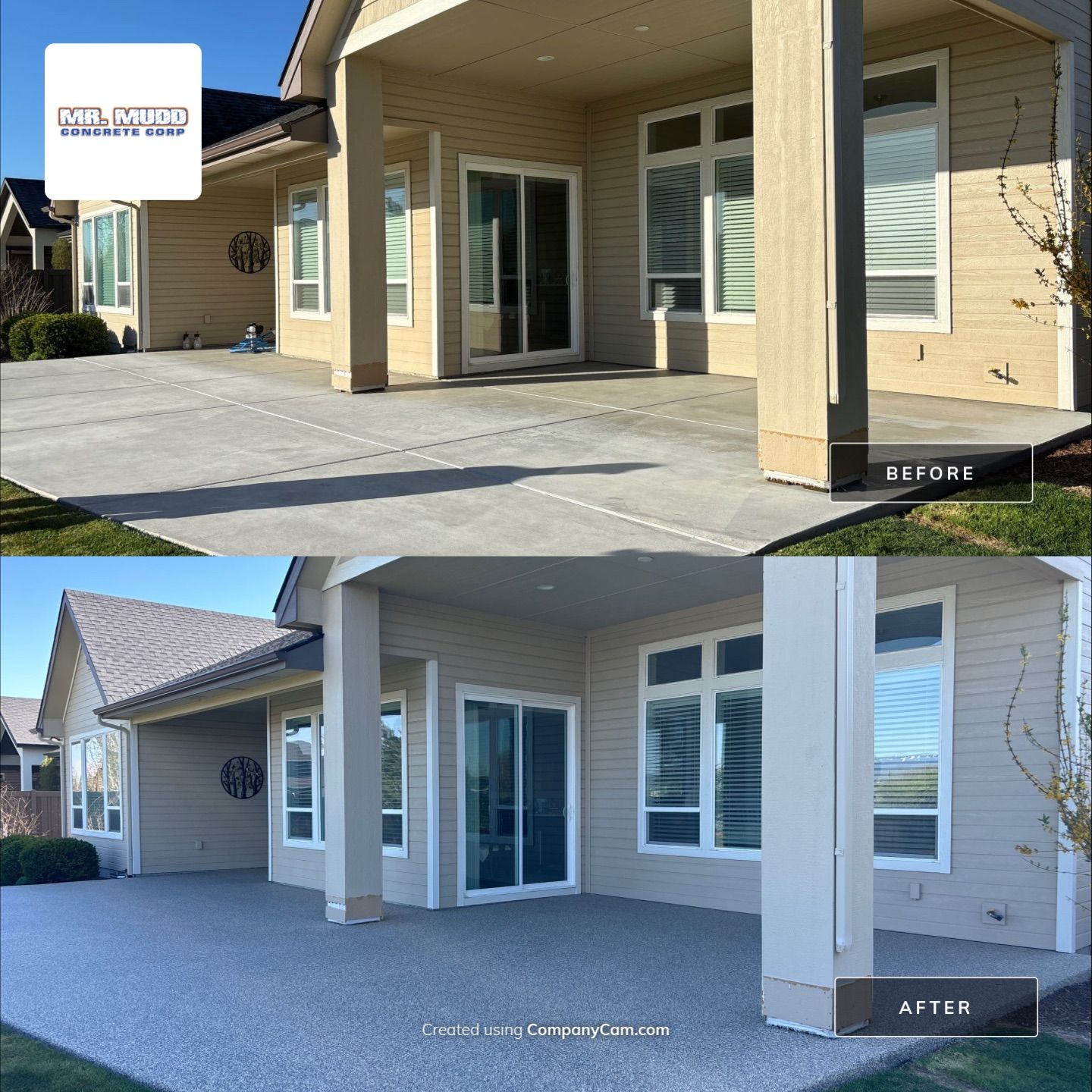 Vuba Stone Patio Makeover for Eva by Mr. Mudd Concrete