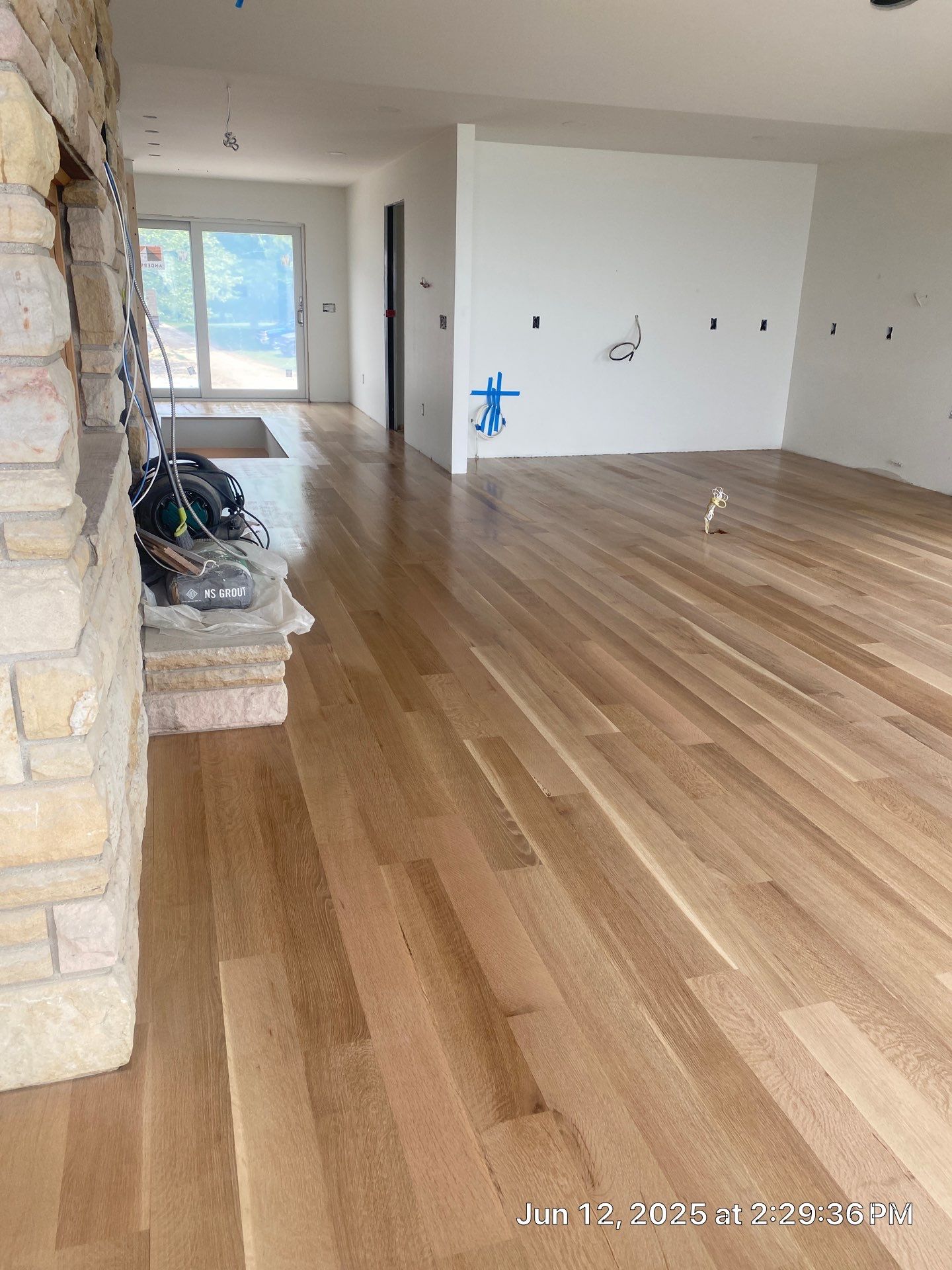 This project has it all!!!! Custom Flooring, Leveling Service, Custom Stair parts and pieces, risers, blue pad cover - all inclusive service from RTB! by RTBaldwin Hardwood Floors