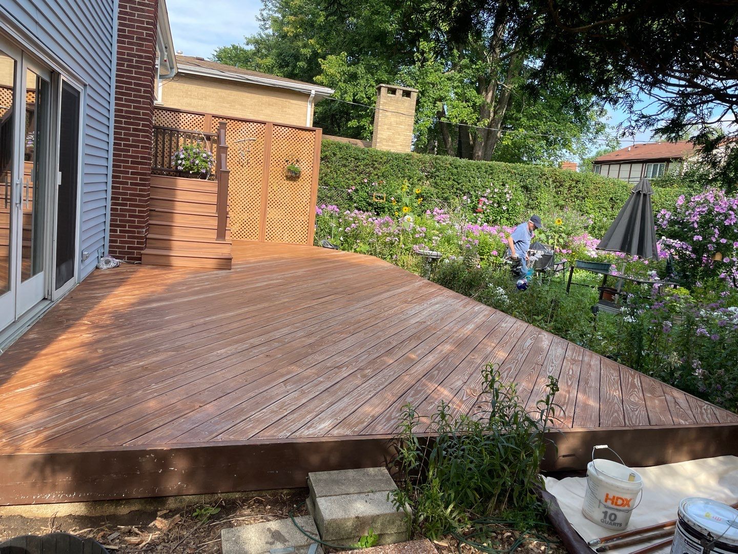 wood deck cleaning, and staining by Northern Power Washing LLC.