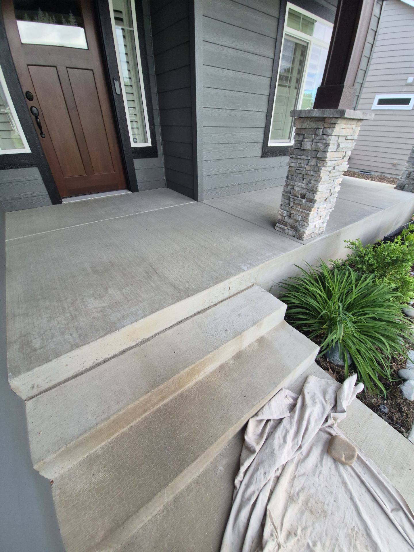 Travertine Hybrid Concrete Coating for Hayden Front Entrance by Croc Coatings, LLC