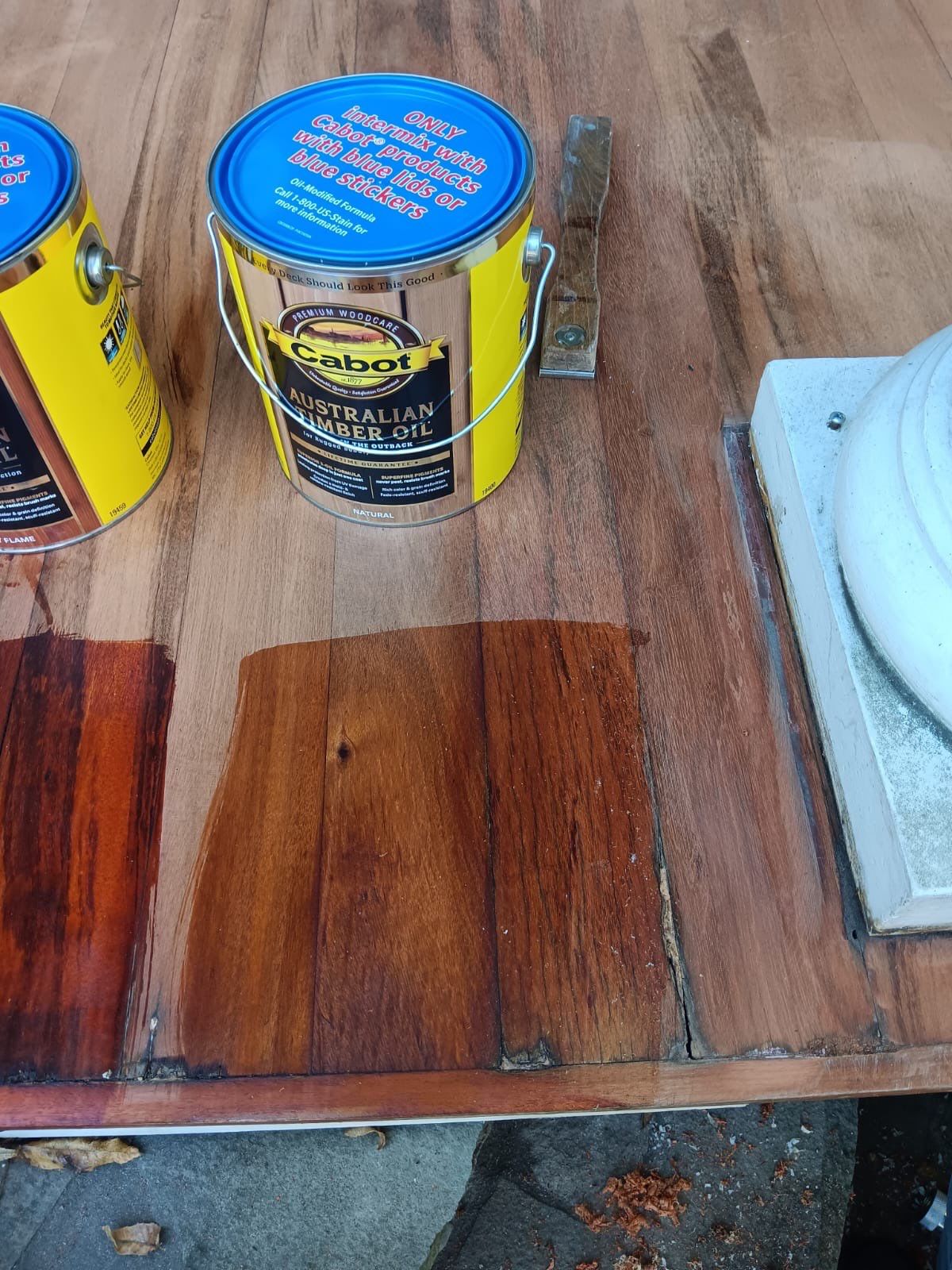 Brazillian Cherry porch refinish by Footprints Floors of East Atlanta