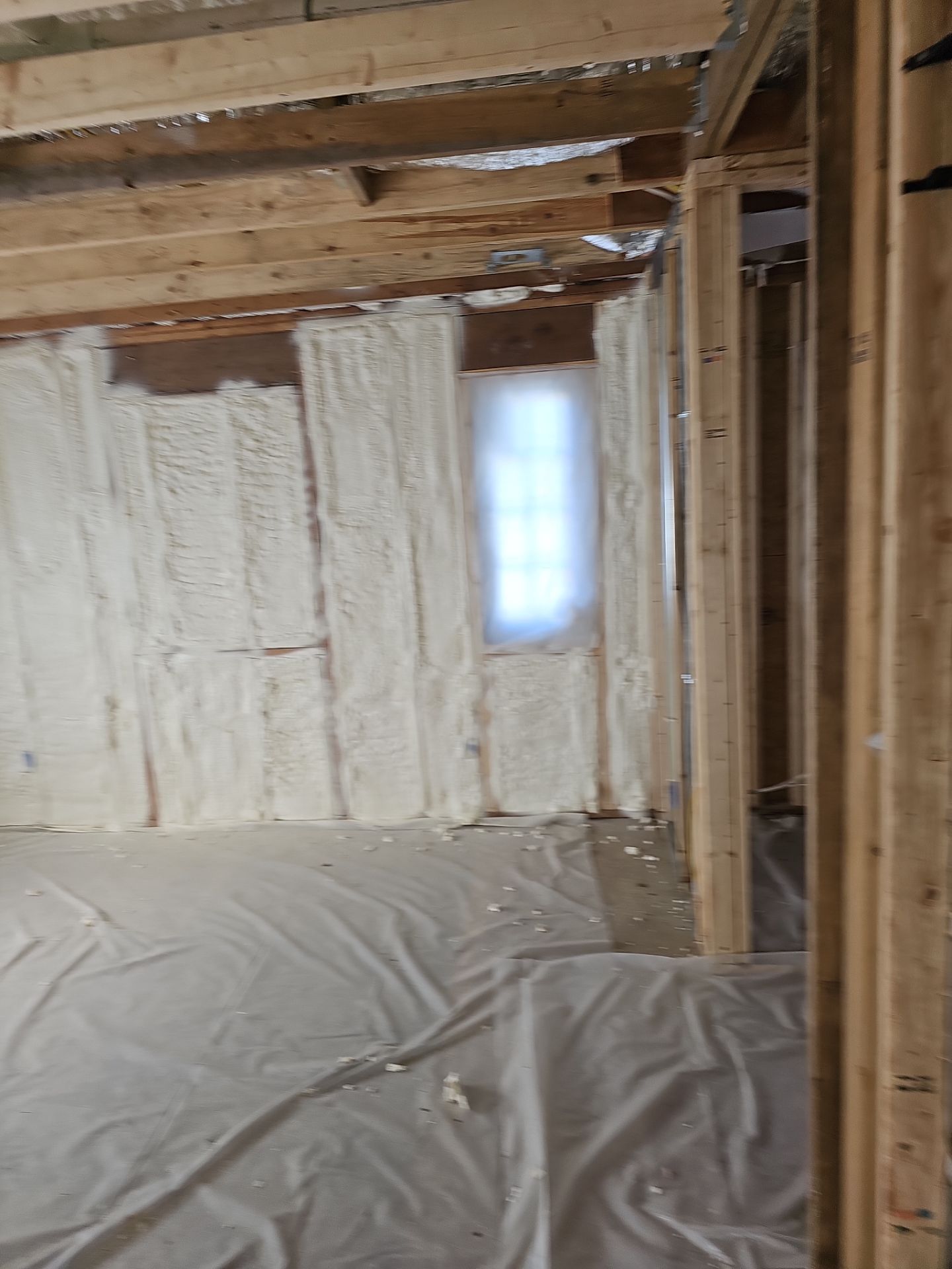 Basement Exterior Walls using Closed Cell Spray Foam by NYS Foam & Energy