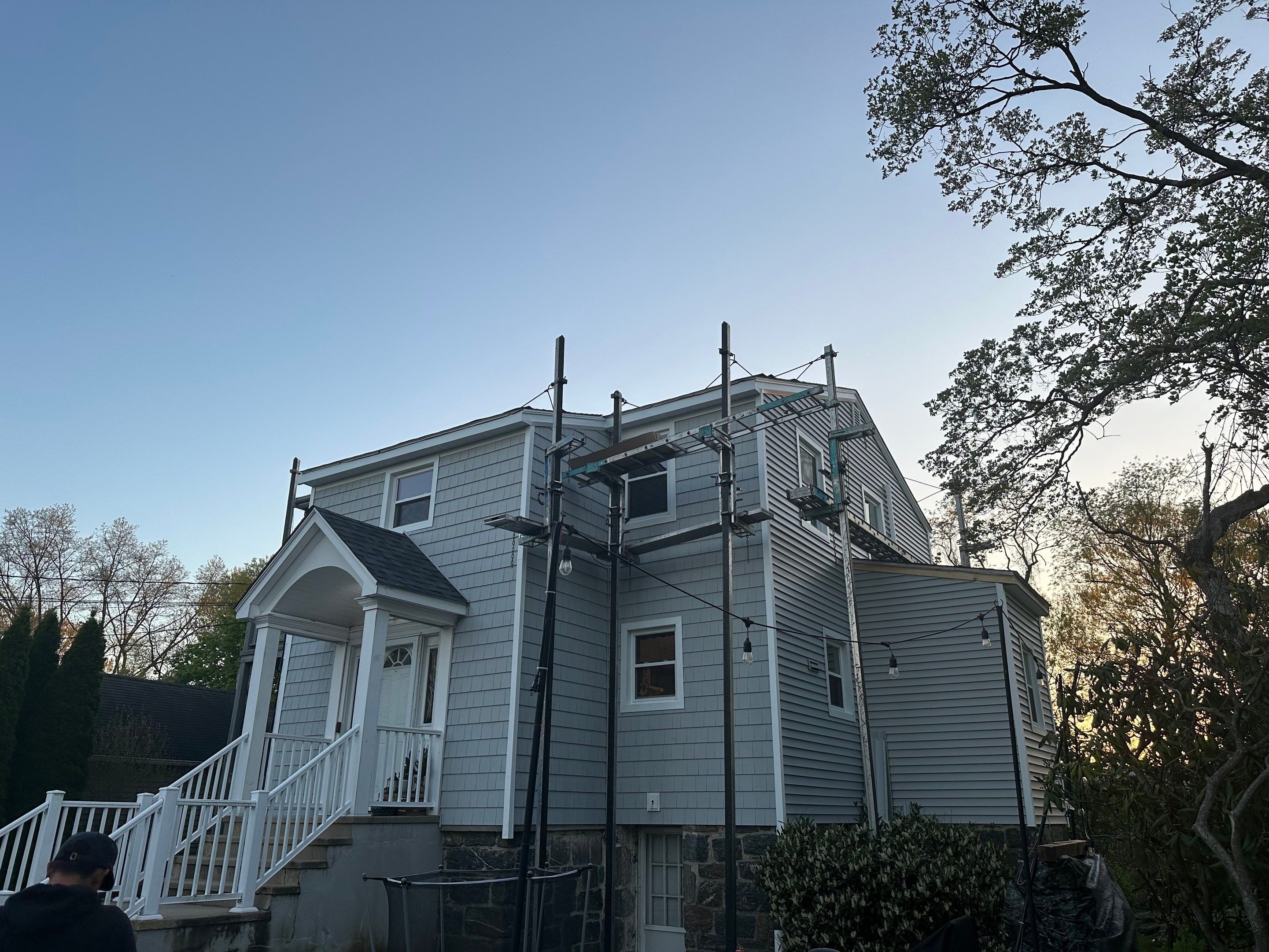 Siding Installation using Certainteed Cedar Impressions Straight Edge Perfection Shingles - D7 - Sterling Gray by A Plus Exterior