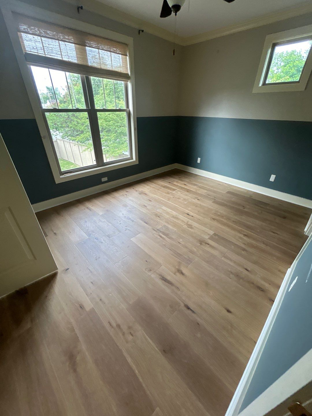 White Oak Hardwood and Checkerboard Tile Installation by Footprints Floors of Nashville
