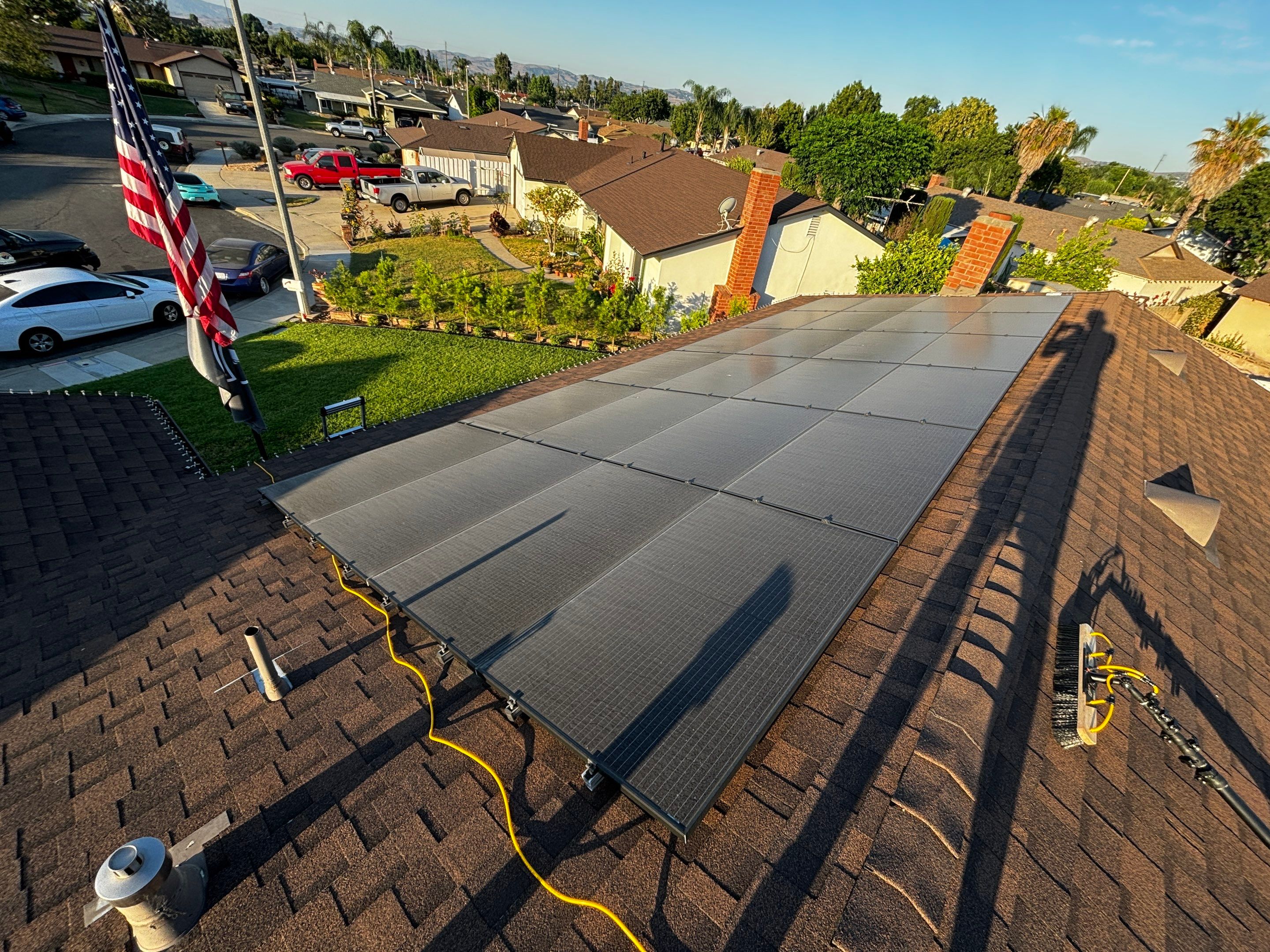 Residential Solar Panel Cleaning in Chino California by Palm Coast Solar Cleaning