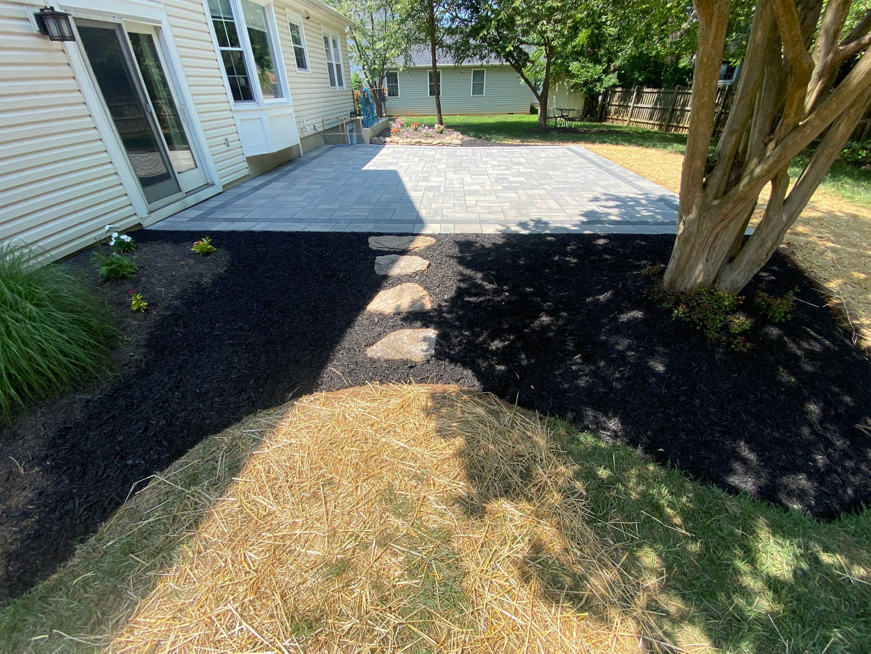Backyard Transformation using Techo-Bloc Pavers by The Smet Companies, LLC