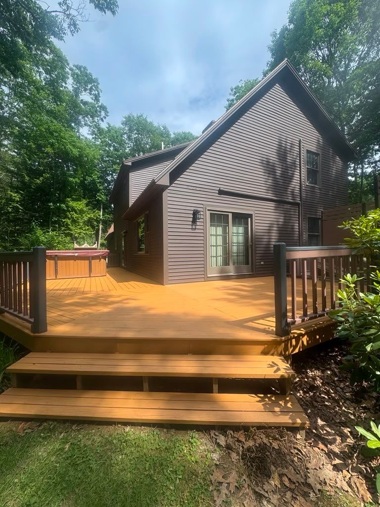 Exterior Siding Repairs and Multi-Level Deck Refinishing in Augusta by Picture Perfect Pro Painting