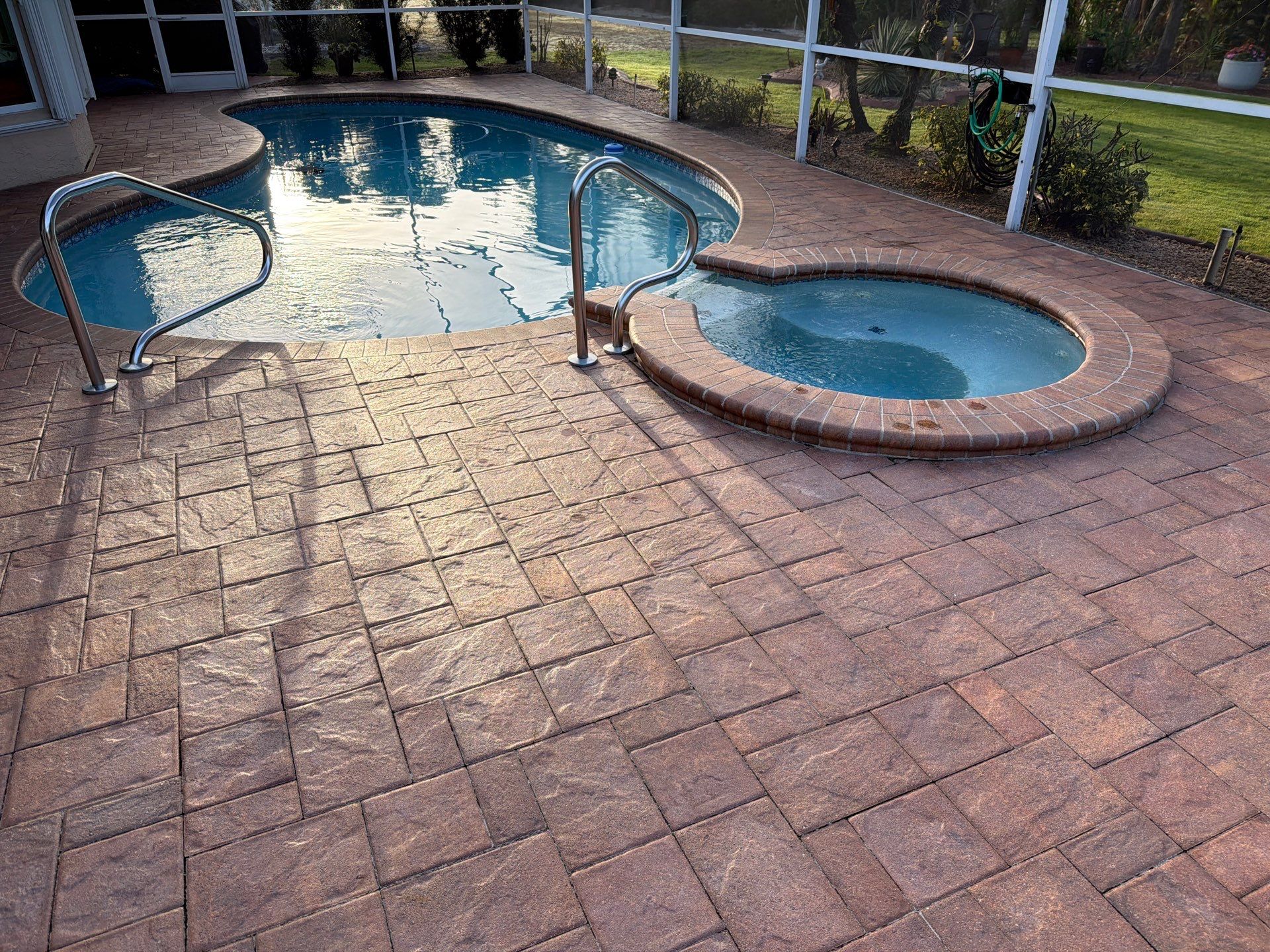 Paver Sealing and Striping for Sun City Center Pool Deck by Supreme Paver Experts