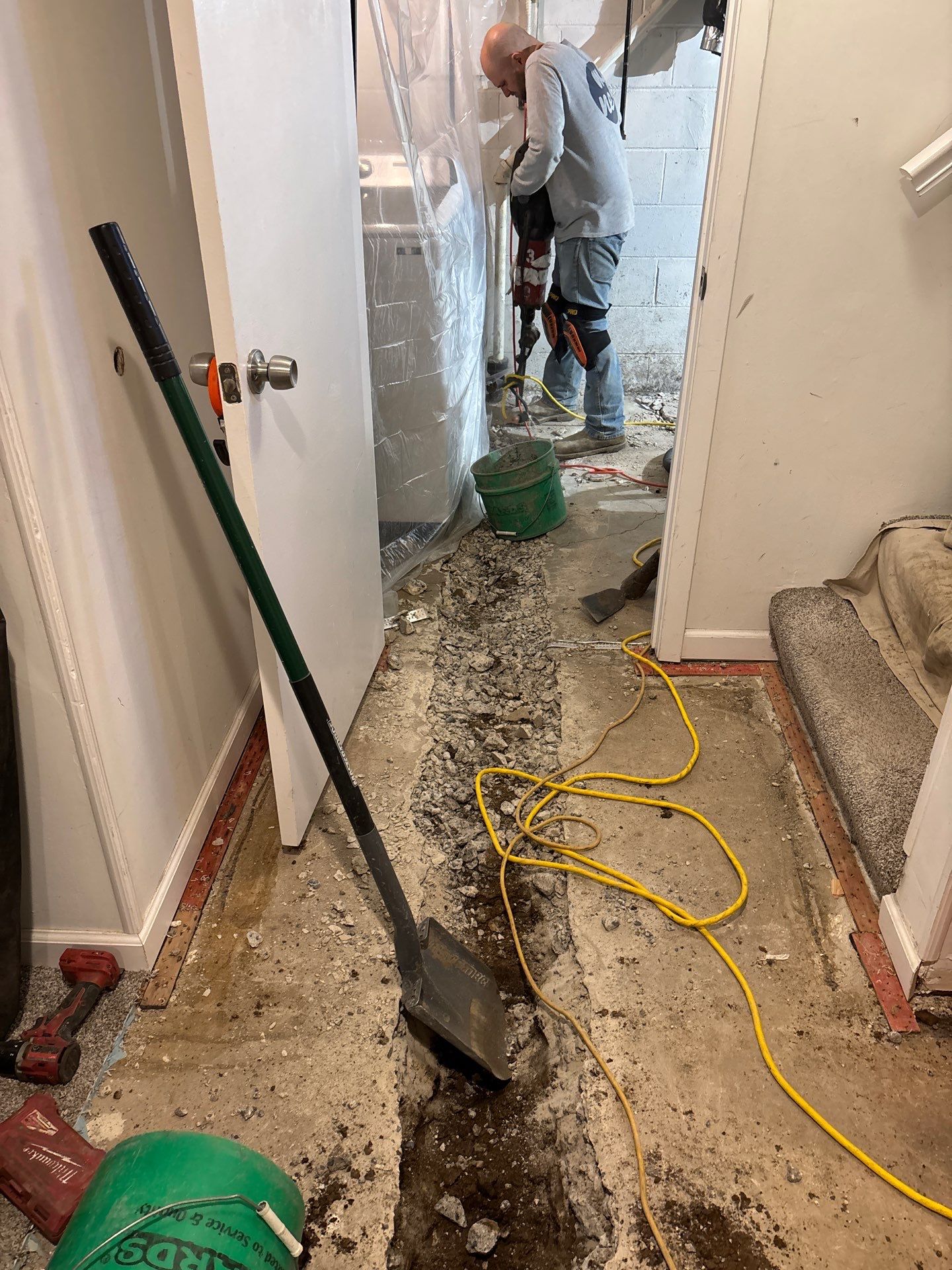 Drain tile & a sump pump for Ruth by Waterproofing Northeast