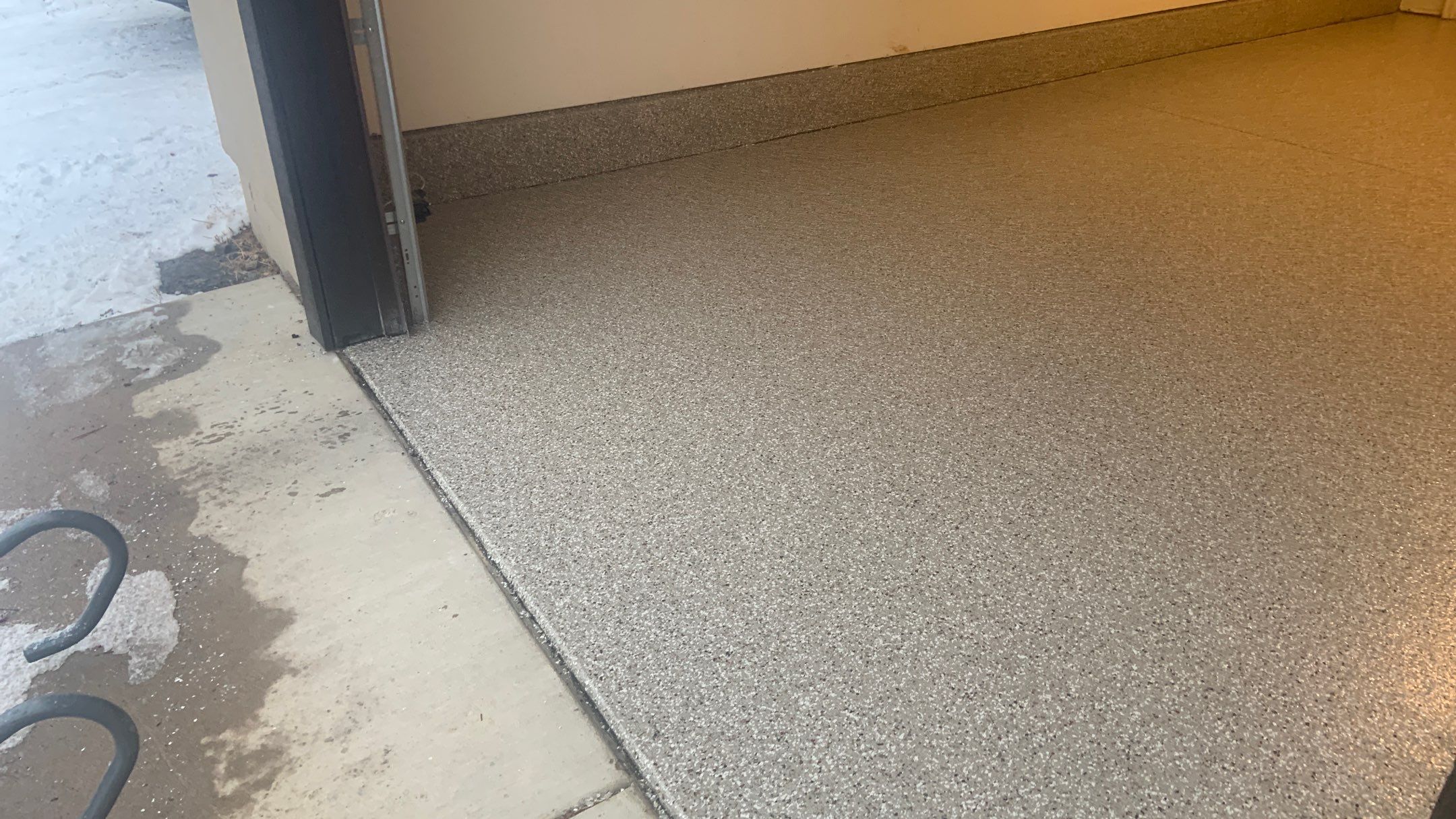 Garage Transformation using Pebble Beach by Croc Coatings, LLC