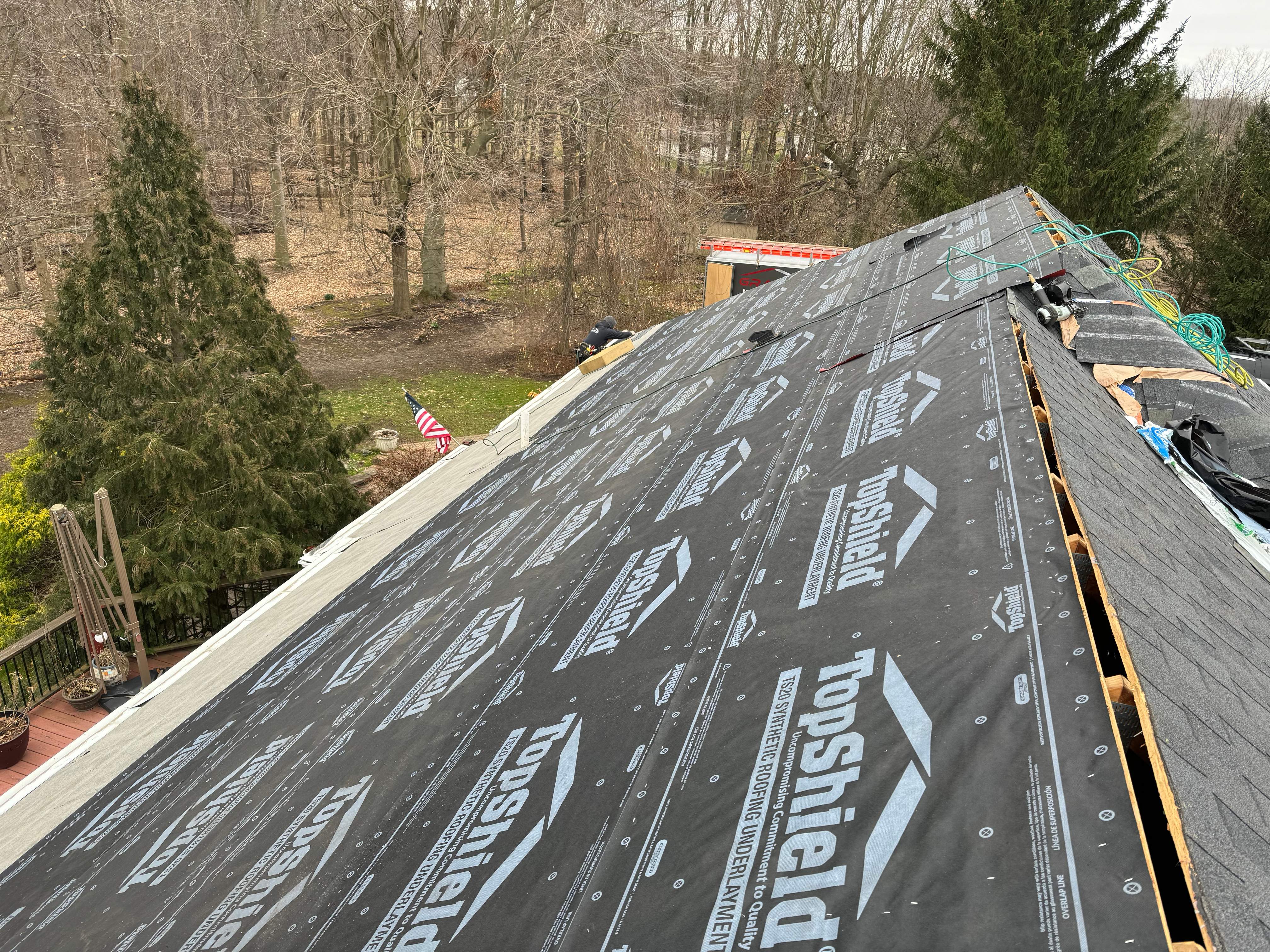 Residential Roofing Installation using Certainteed Landmark ClimateFlex by GRACCO