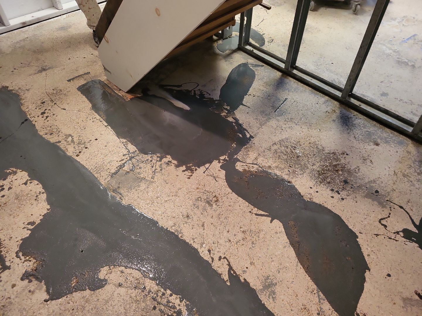 Basement Concrete Floor Coating with Penntek Flake System by Spectrum Painting, LLC